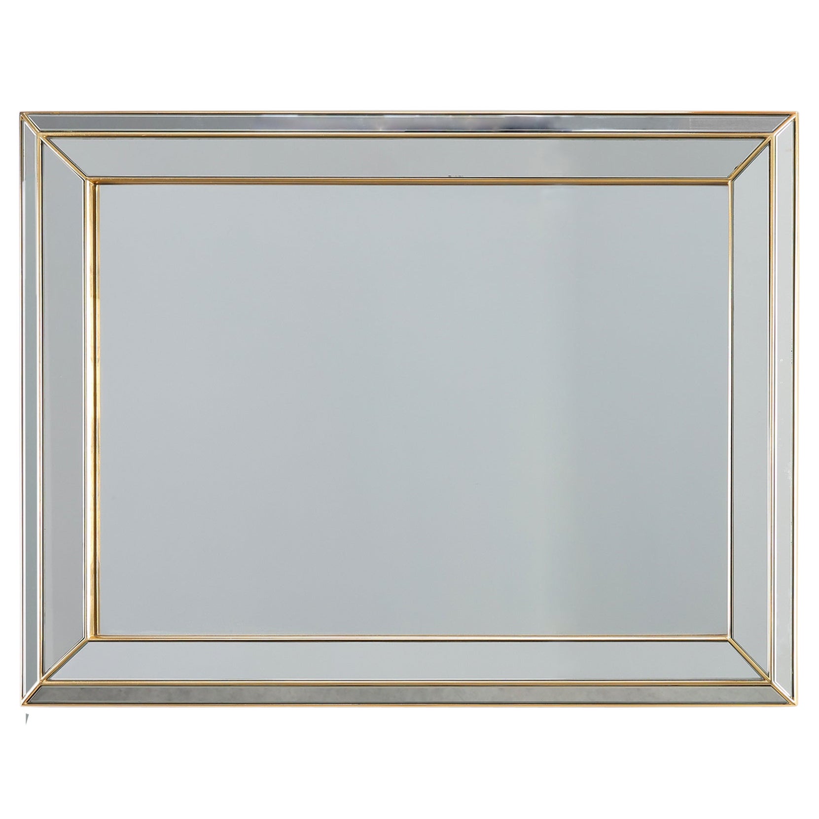 Large Hollywood Regency Deknudt Mirror in Gilt Frame, Belgium, 20th century For Sale
