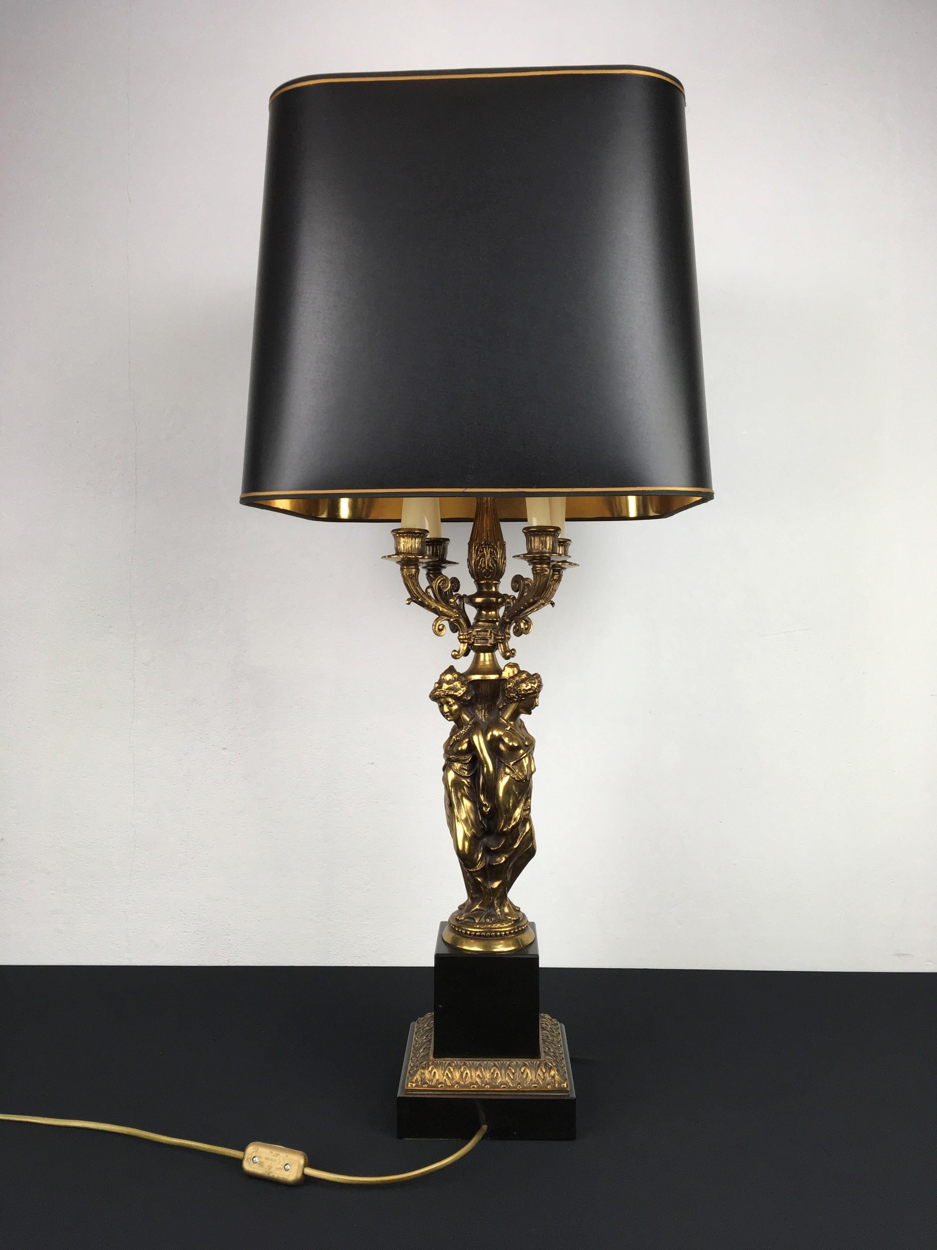Large Hollywood Regency Deknudt Table Lamp, 1970s 5