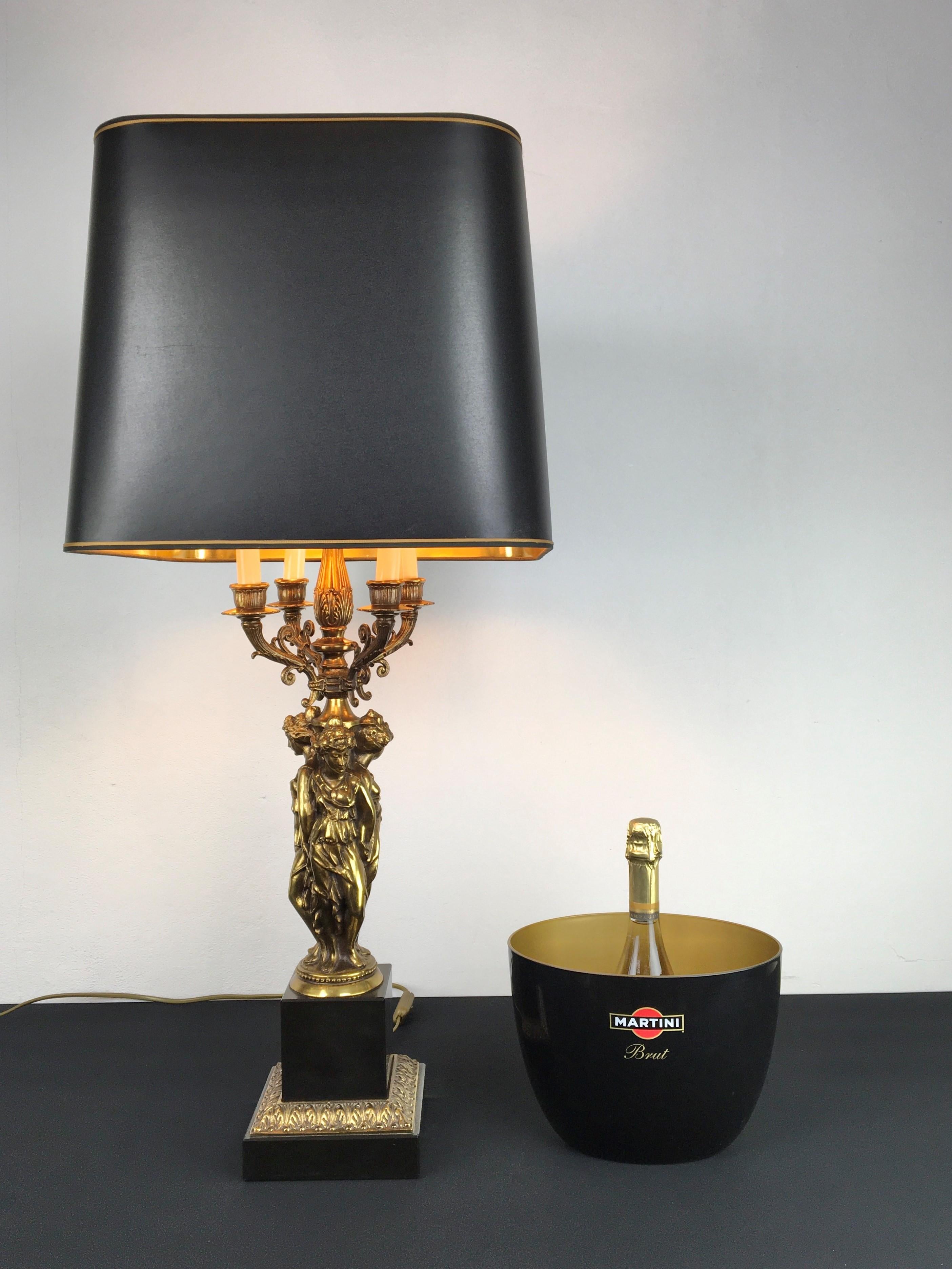 Large Hollywood Regency Deknudt Table Lamp, 1970s 14