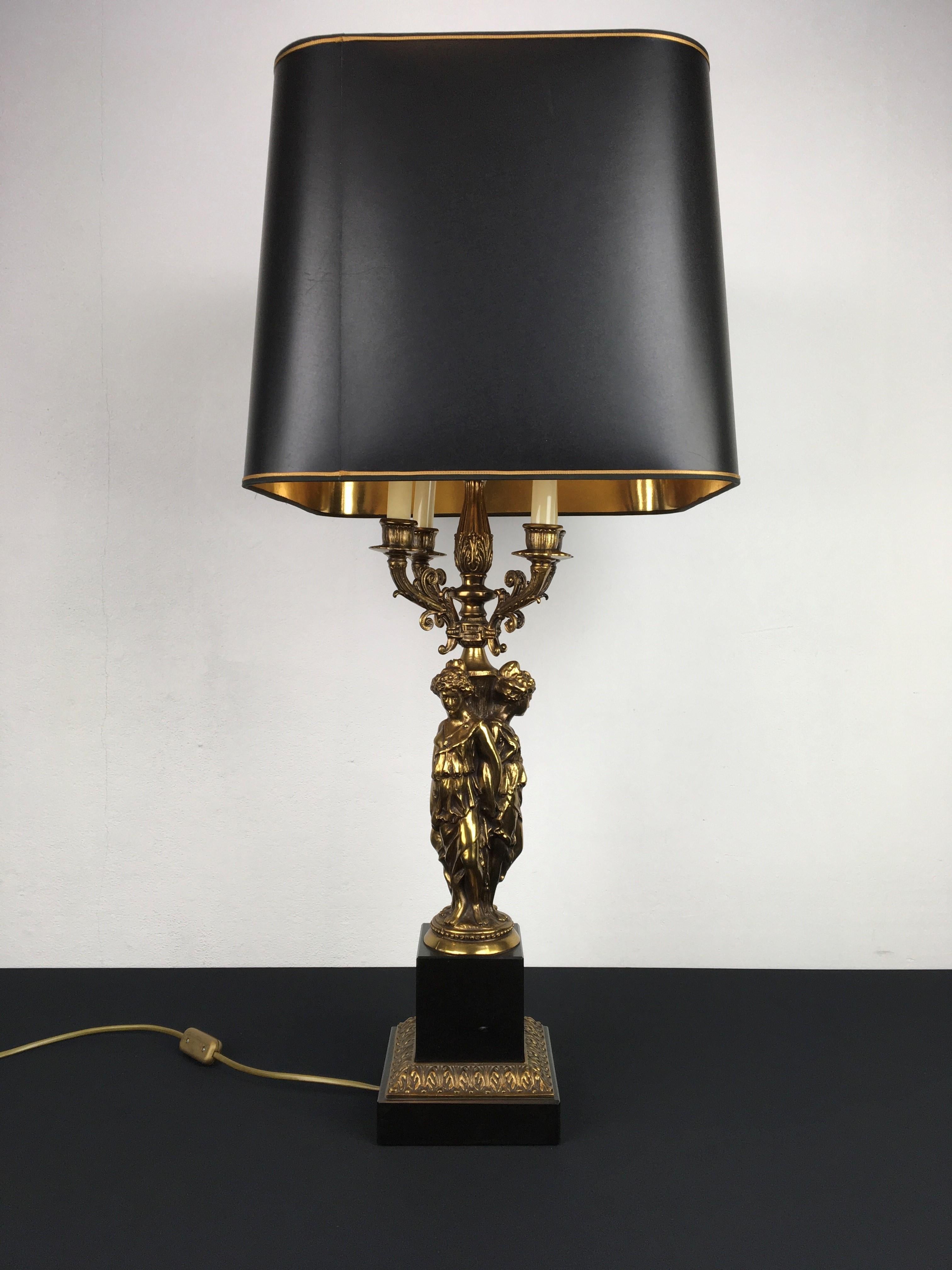 Large Hollywood Regency Deknudt Table Lamp, 1970s 3