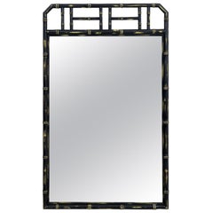 Large Hollywood Regency Faux Bamboo Mirror