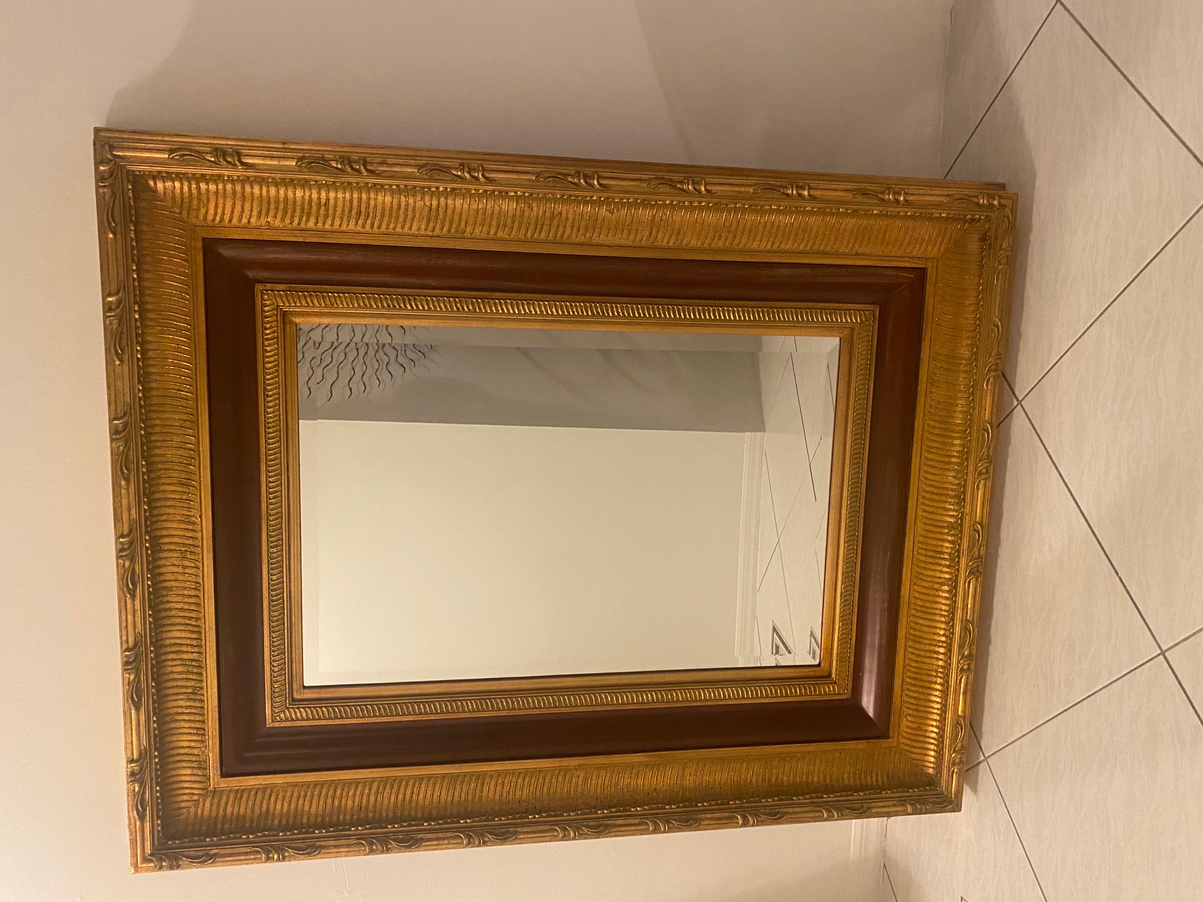 Large Hollywood Regency Gilded Wood Mirror For Sale 4