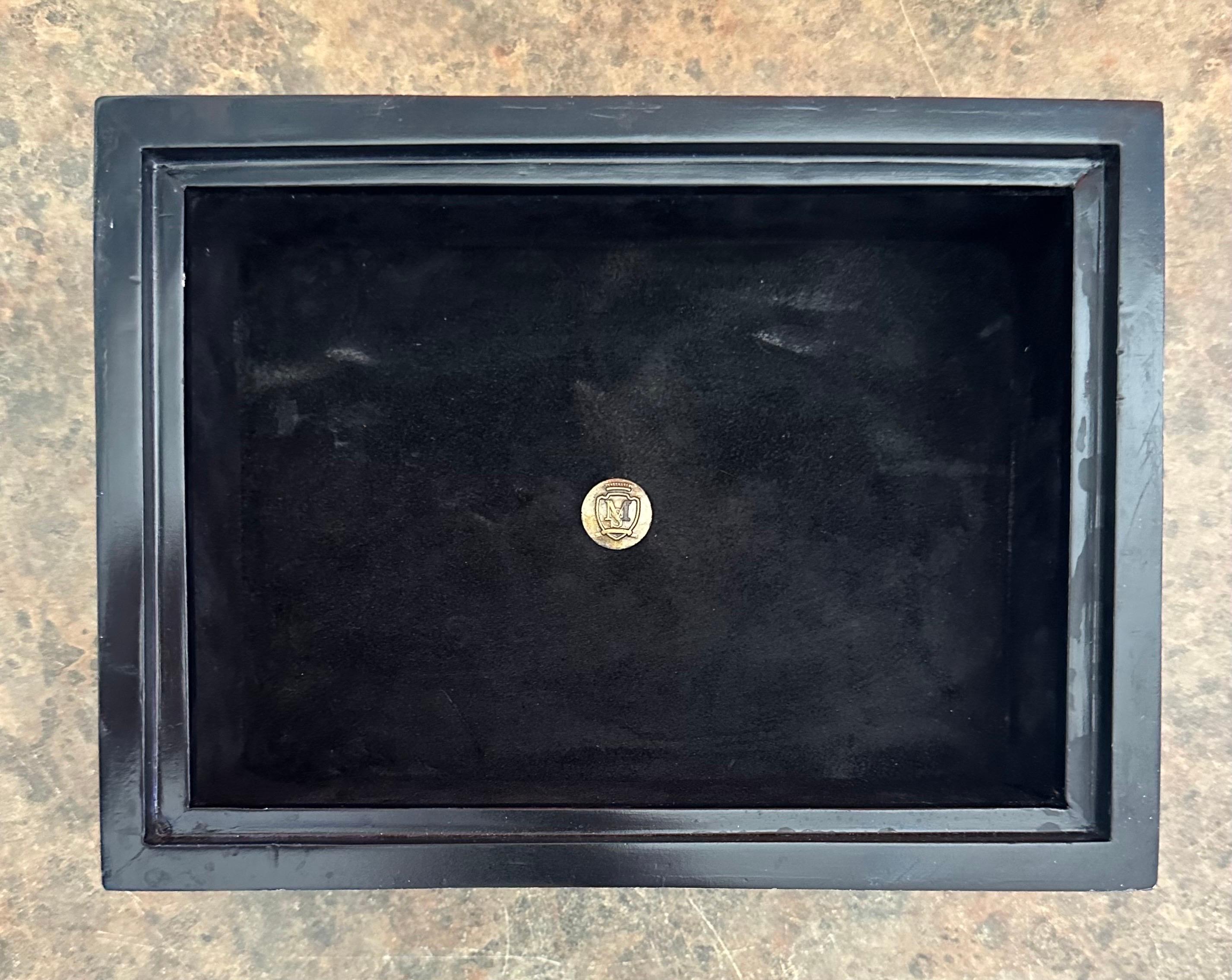 Large Hollywood Regency Inlaid Stone & Brass Box by Maitland Smith 7