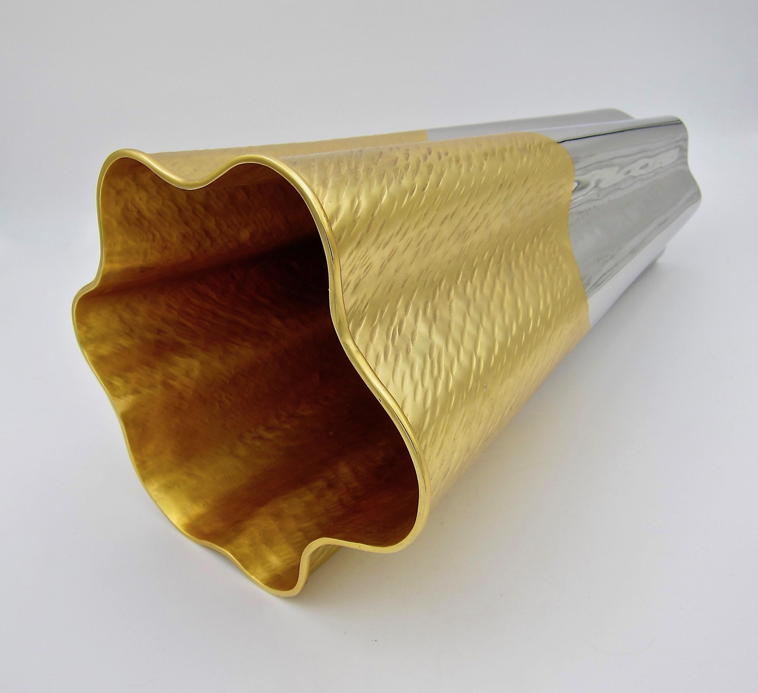 silver gold vase