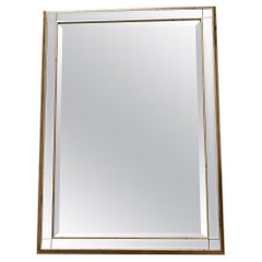 Large Hollywood Regency Multi Bevel Mirror with Gold Frame