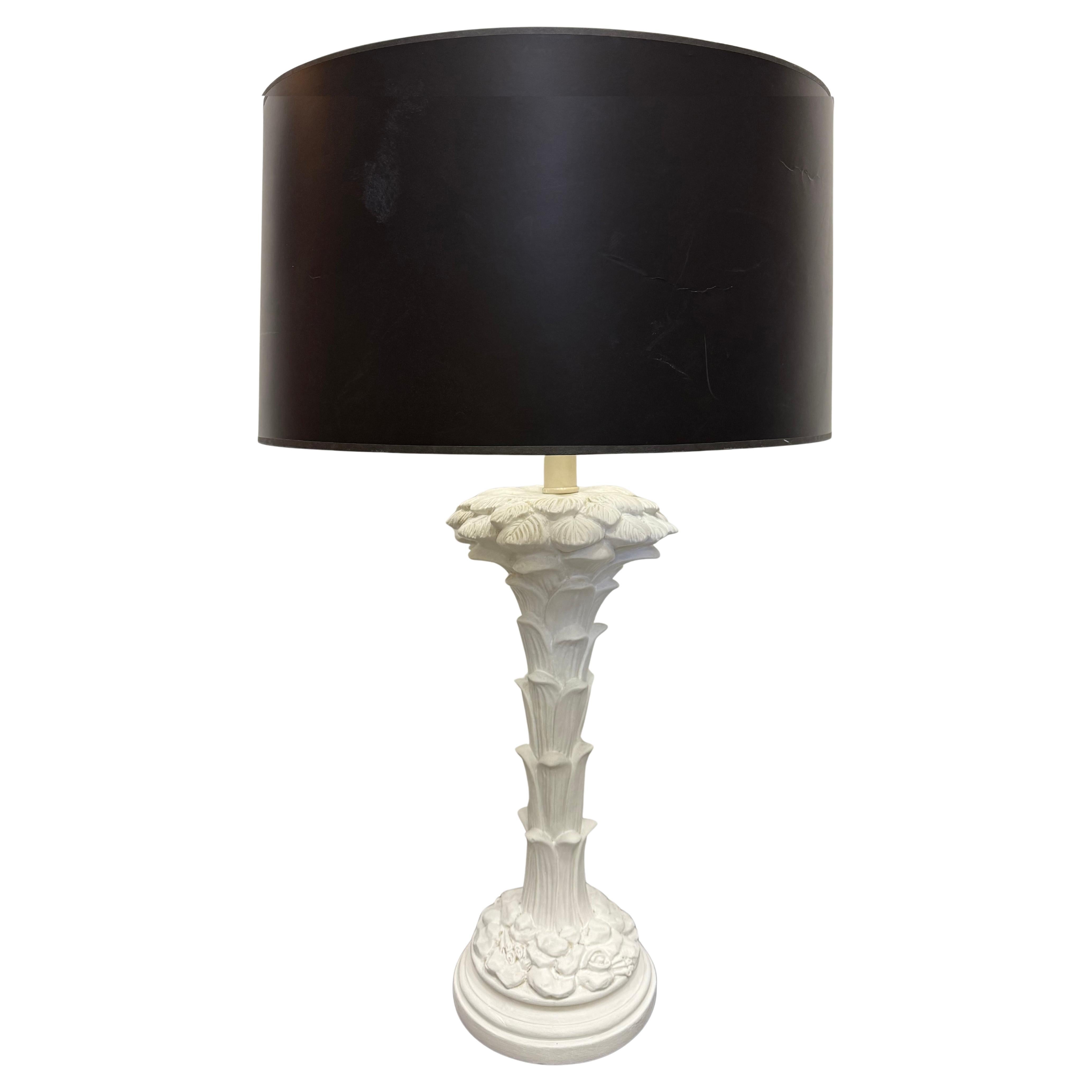 Large Hollywood Regency Palm Fronds Lamp in Serge Roche Style