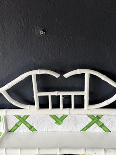 Large Hollywood Regency Style Faux Bamboo Wall Mirror/Etagère