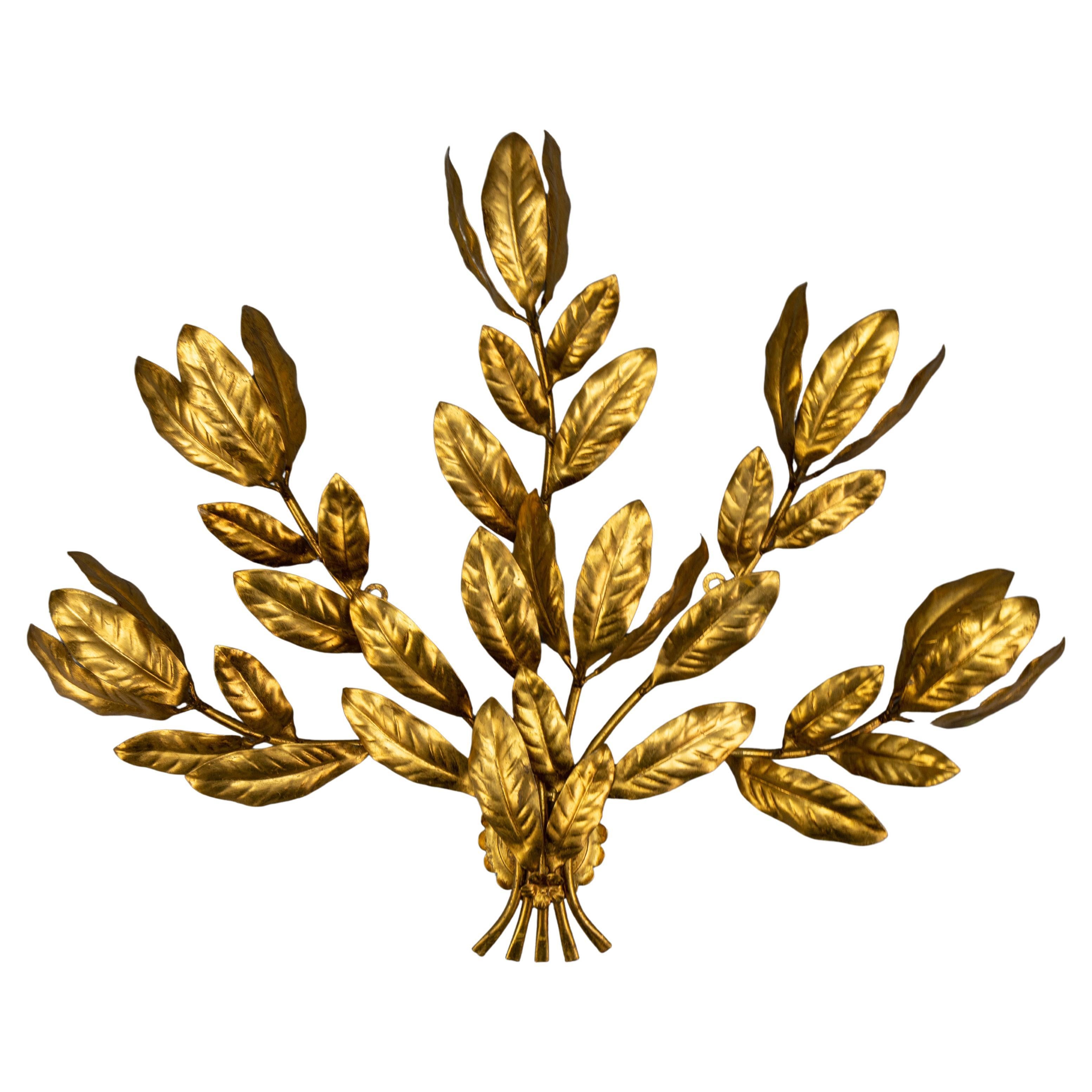Large Hollywood Regency Style Hans Kögl Gilt Metal Six-Light Sconce, ca. 1970s