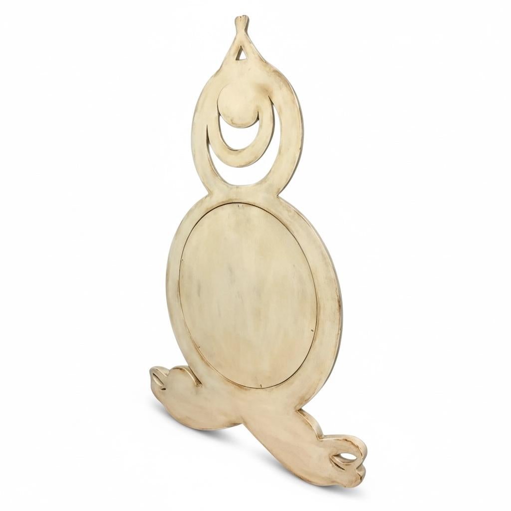 Large Hollywood Regency Style Painted Carved Wood Dolphin Grotto Wall Mirror For Sale 2