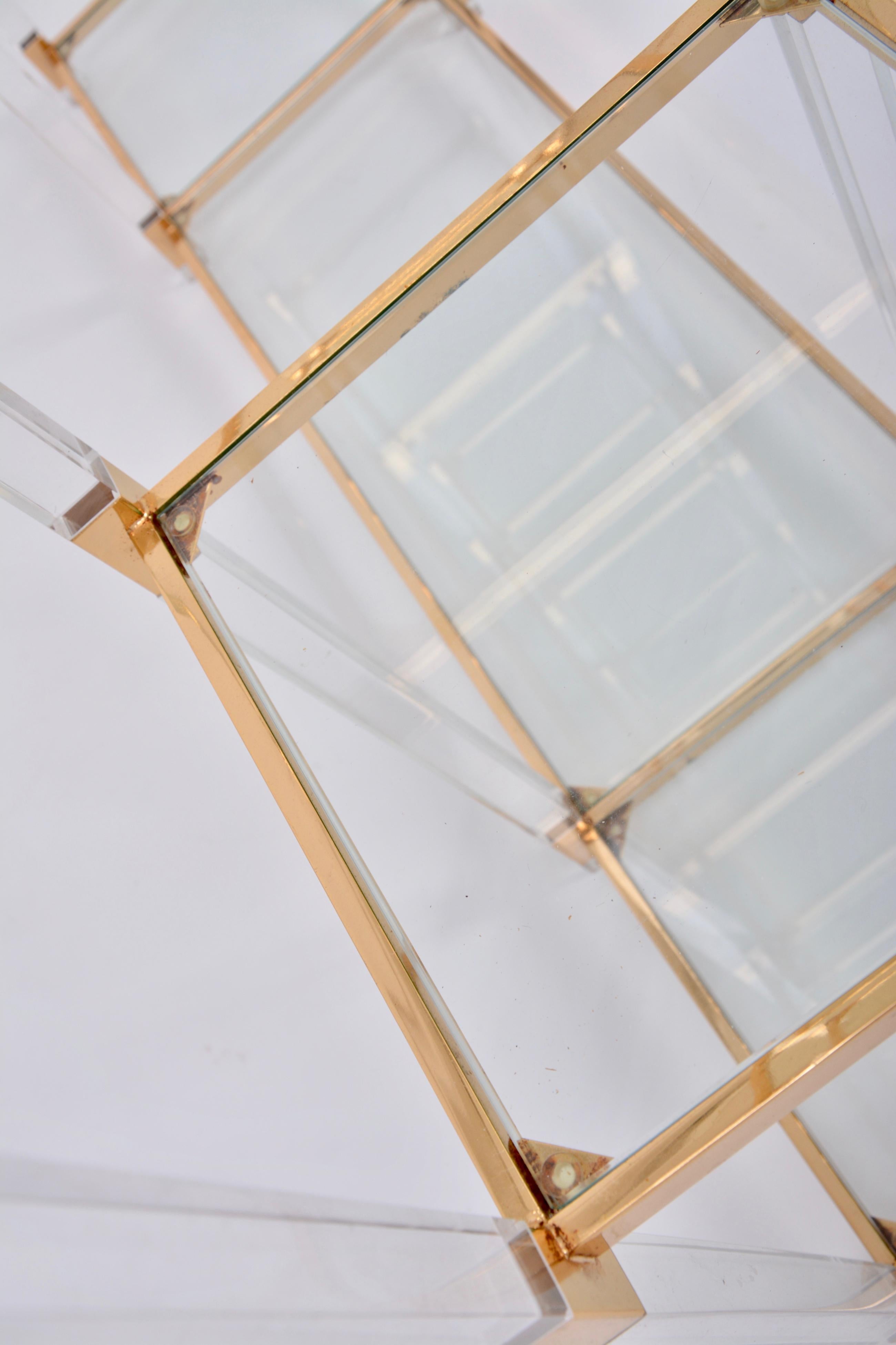 Brass Large Hollywood Regency Style Shelving Unit by Maison Jansen
