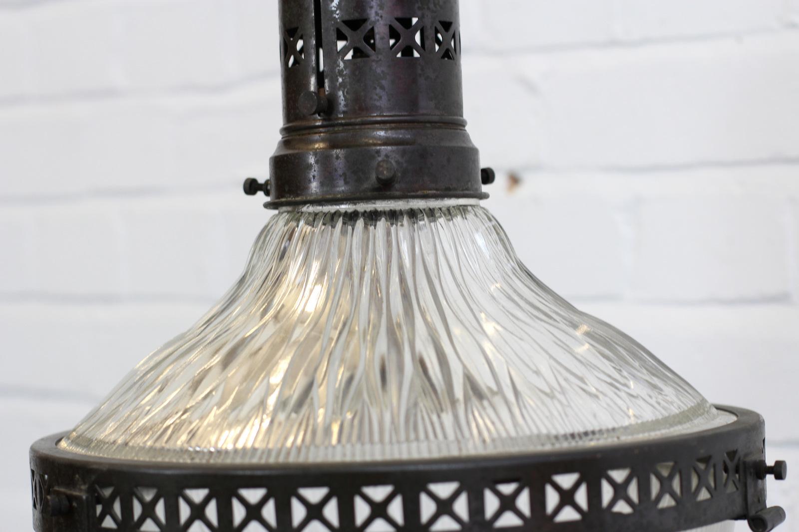 Large Holophane Pendant Light, circa 1910 In Good Condition In Gloucester, GB