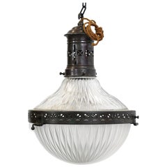 Antique Large Holophane Pendant Light, circa 1910