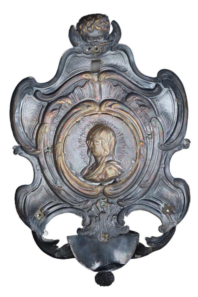Large Holy waterfont In Sterling Silver, 19th century For Sale 2