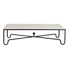 Large Honed White Marble 'Entretoise' Coffee Table by Design Frères