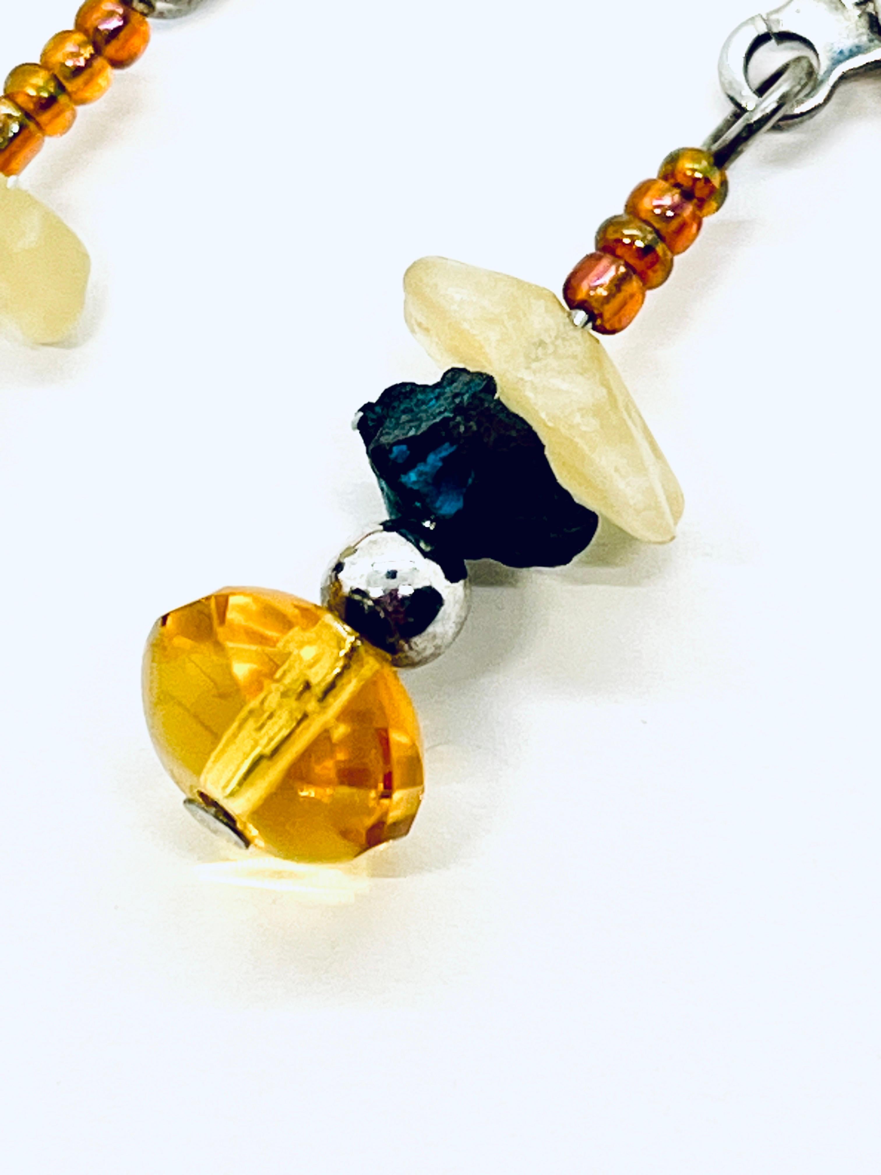 Grand pendentif en ambre Honey en argent 925 Collier et boucles d'oreilles Southwestern en vente 2