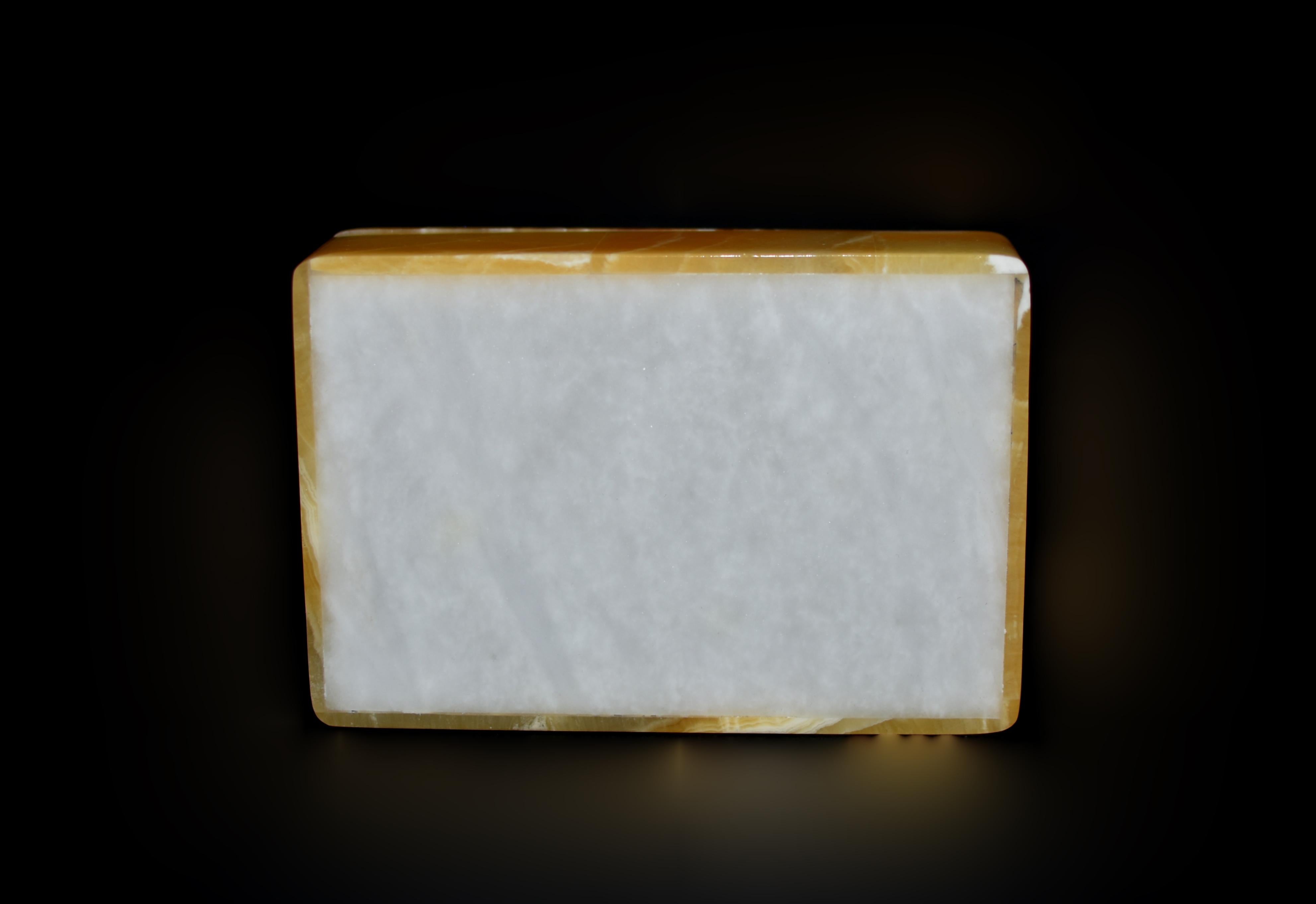 Große rechteckige Honey Calcite Onyx-Schachtel 6