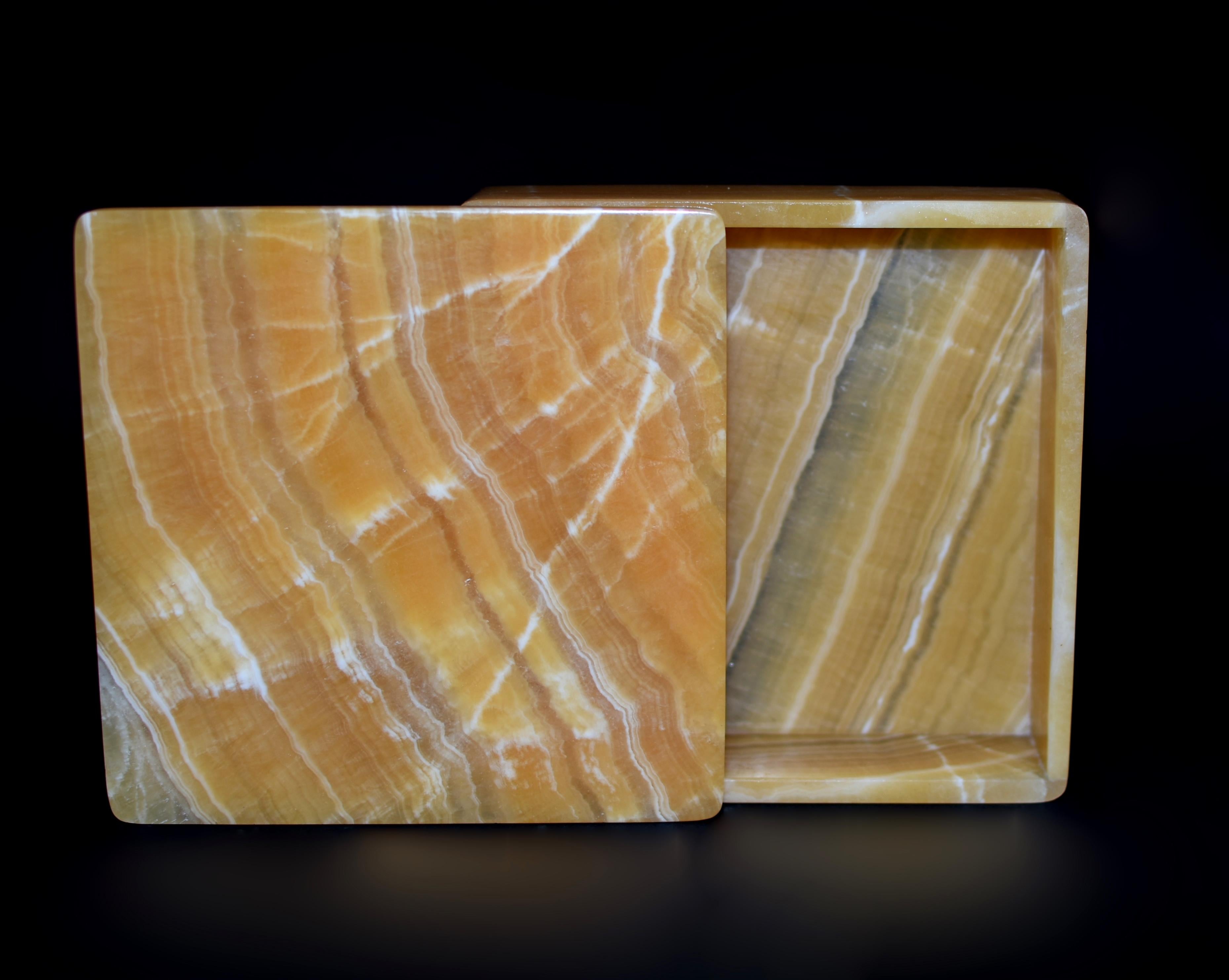 Grande boîte en Calcite Honey Onyx 6