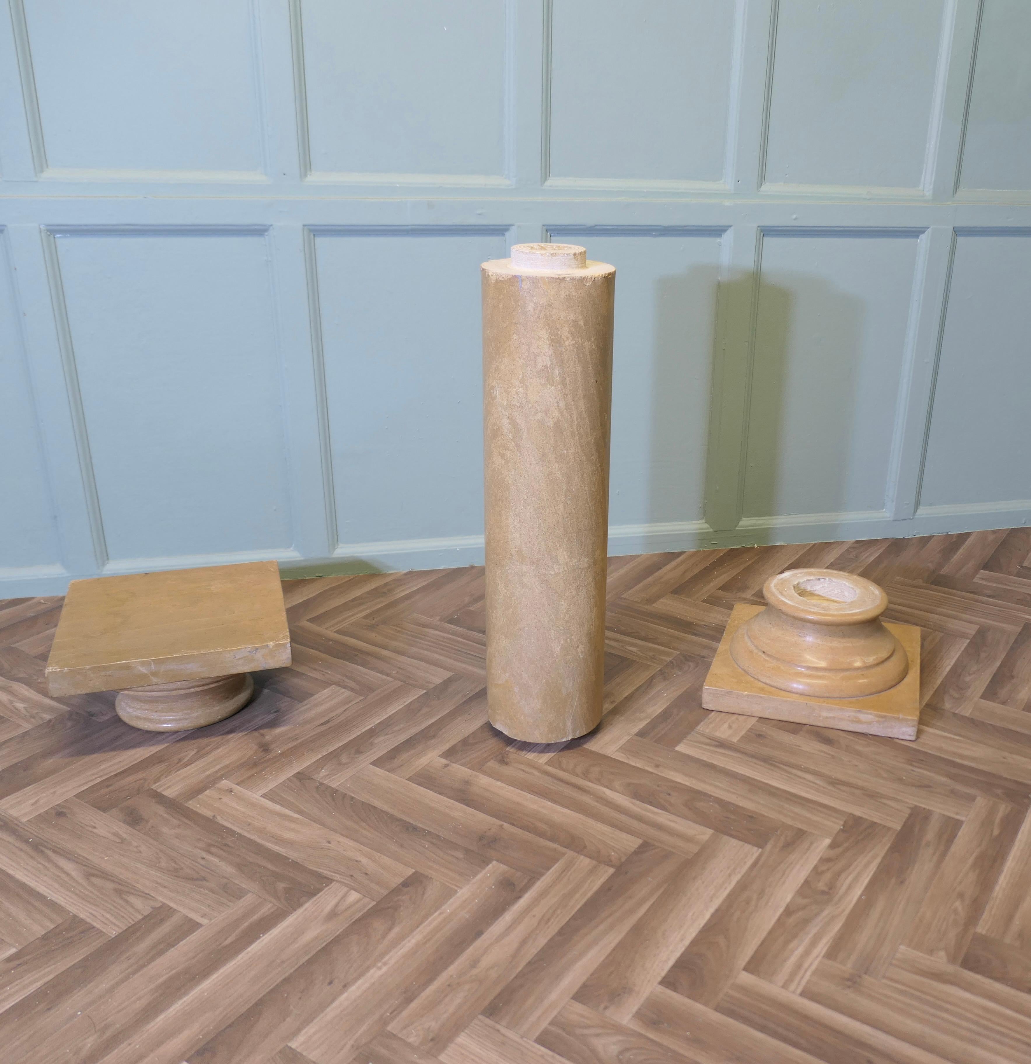 Large Honey Coloured Marble Column  This is a very heavy piece In Good Condition For Sale In Godshill, Isle of Wight