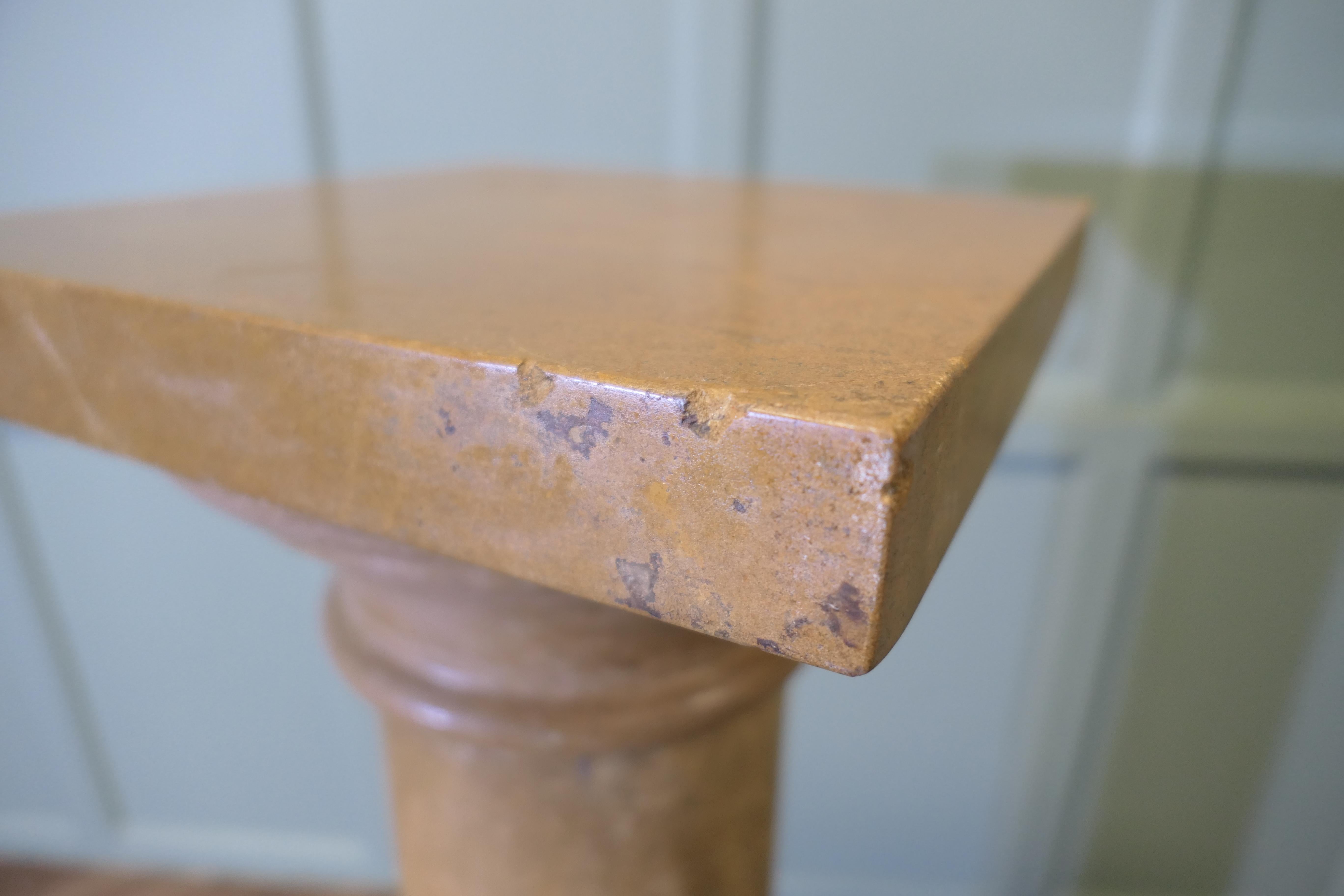Siena Marble Large Honey Coloured Marble Column  This is a very heavy piece For Sale