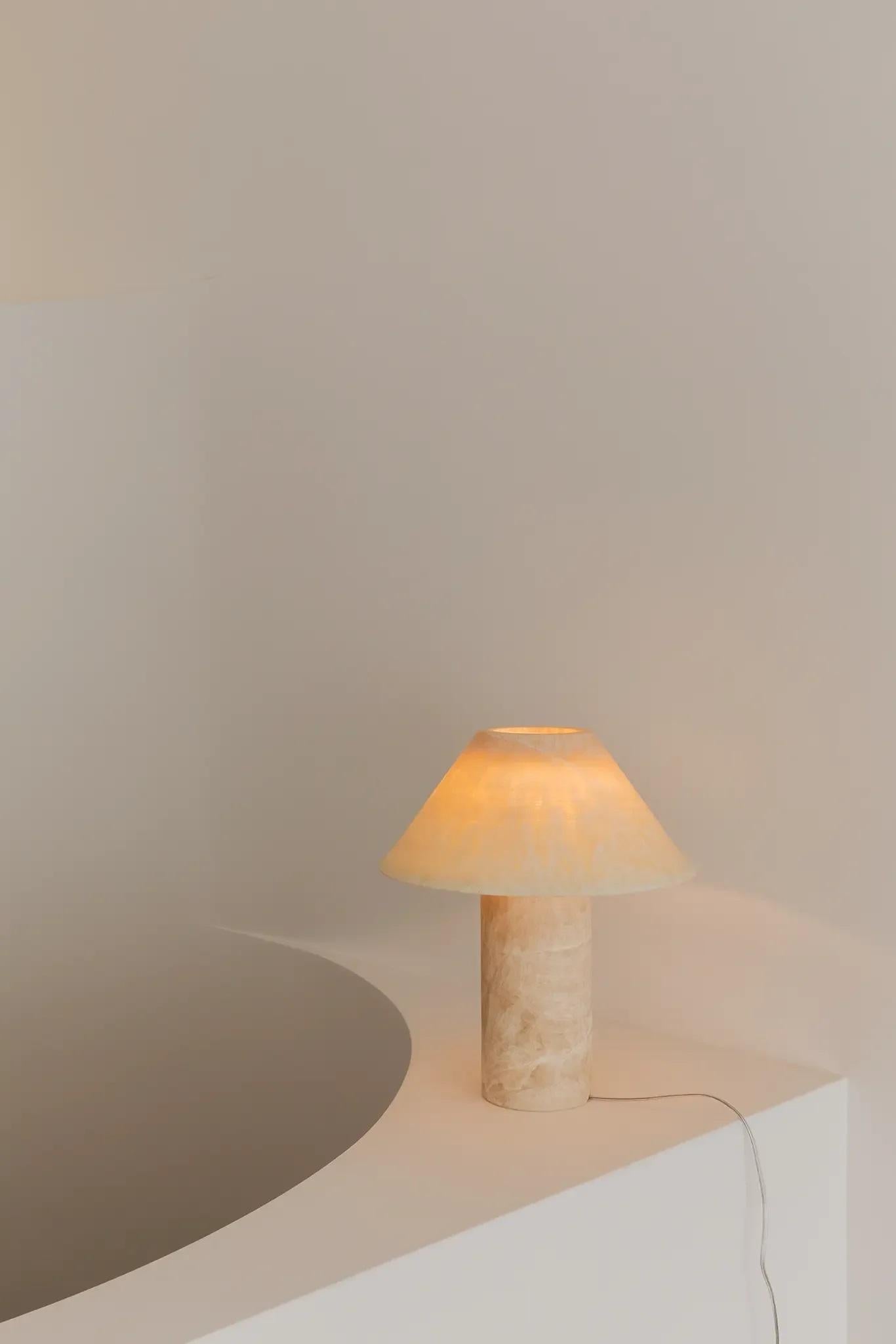 Australian Contemporary Large Honey Onyx Pillar Lamp by Henry Wilson For Sale