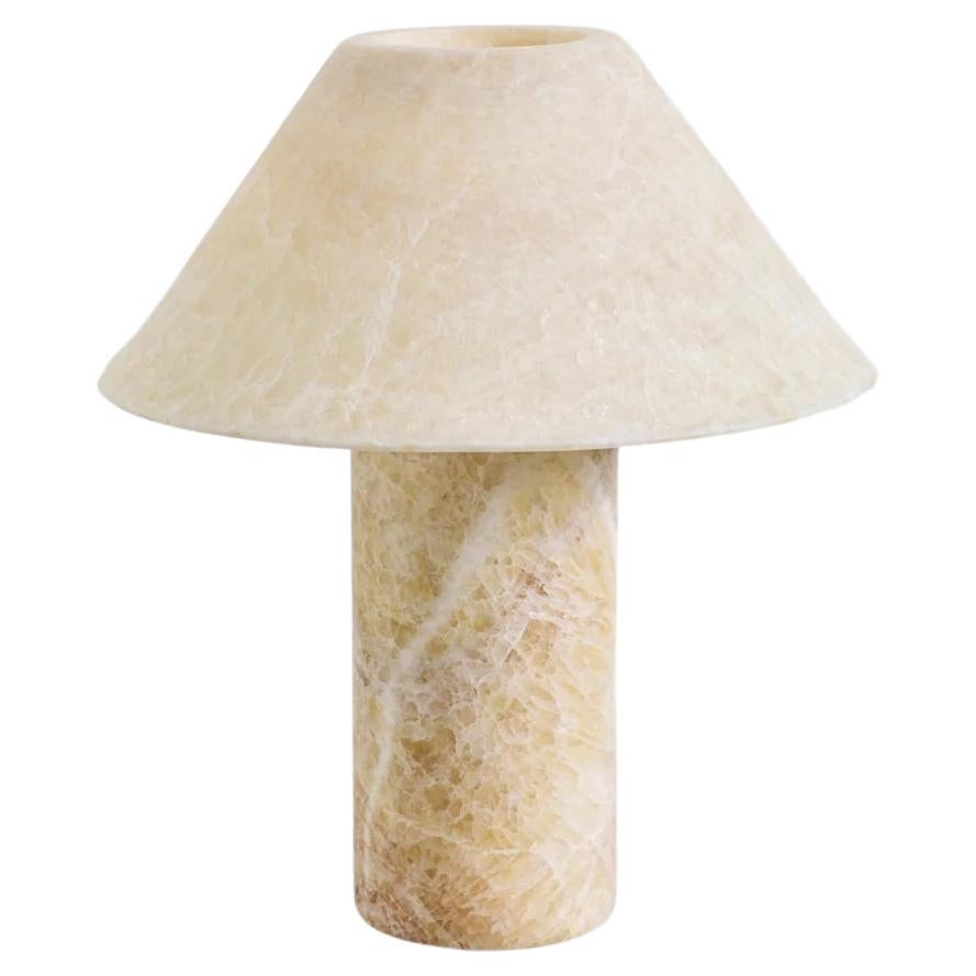 Contemporary Large Honey Onyx Pillar Lamp by Henry Wilson