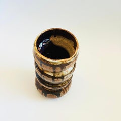 Large Hooped Studio Pottery Vase