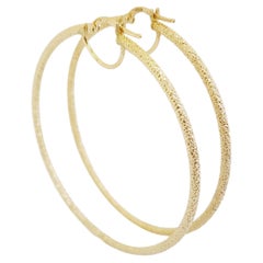 Large Hoops Earrings 14 Karat Yellow Gold