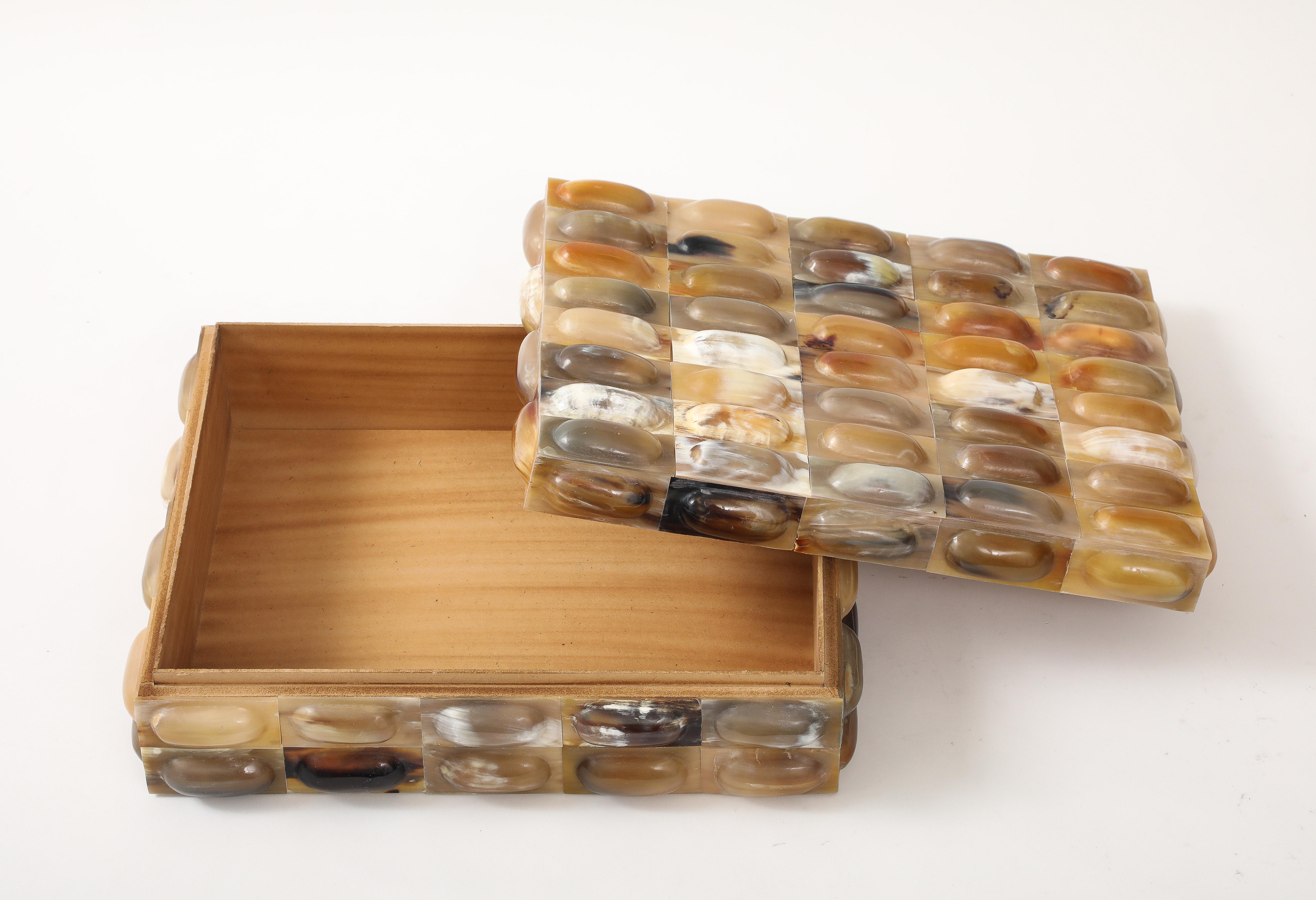 Caja de azulejos ovalada de cuerno grande en venta 5