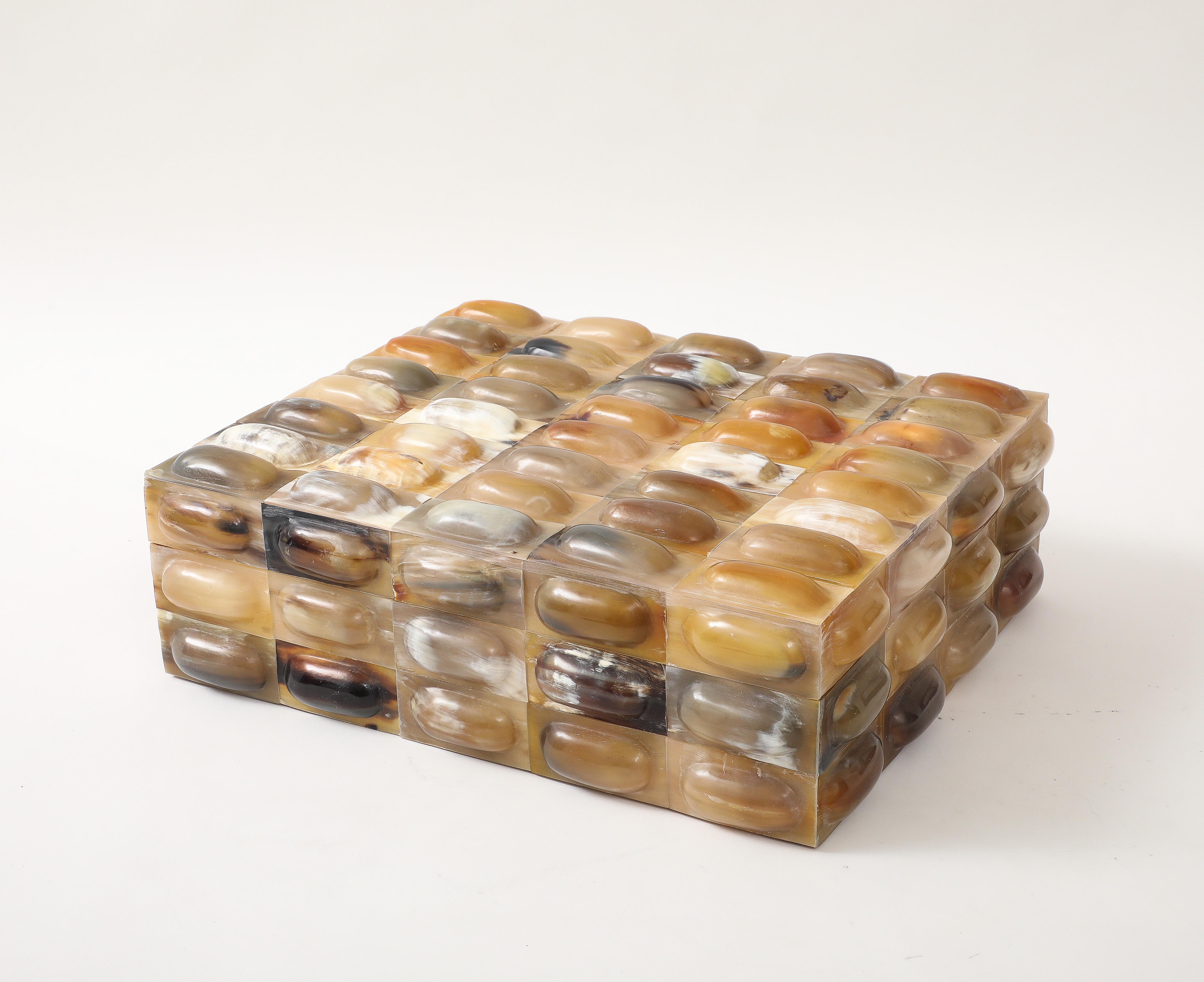Caja de azulejos ovalada de cuerno grande en venta 1