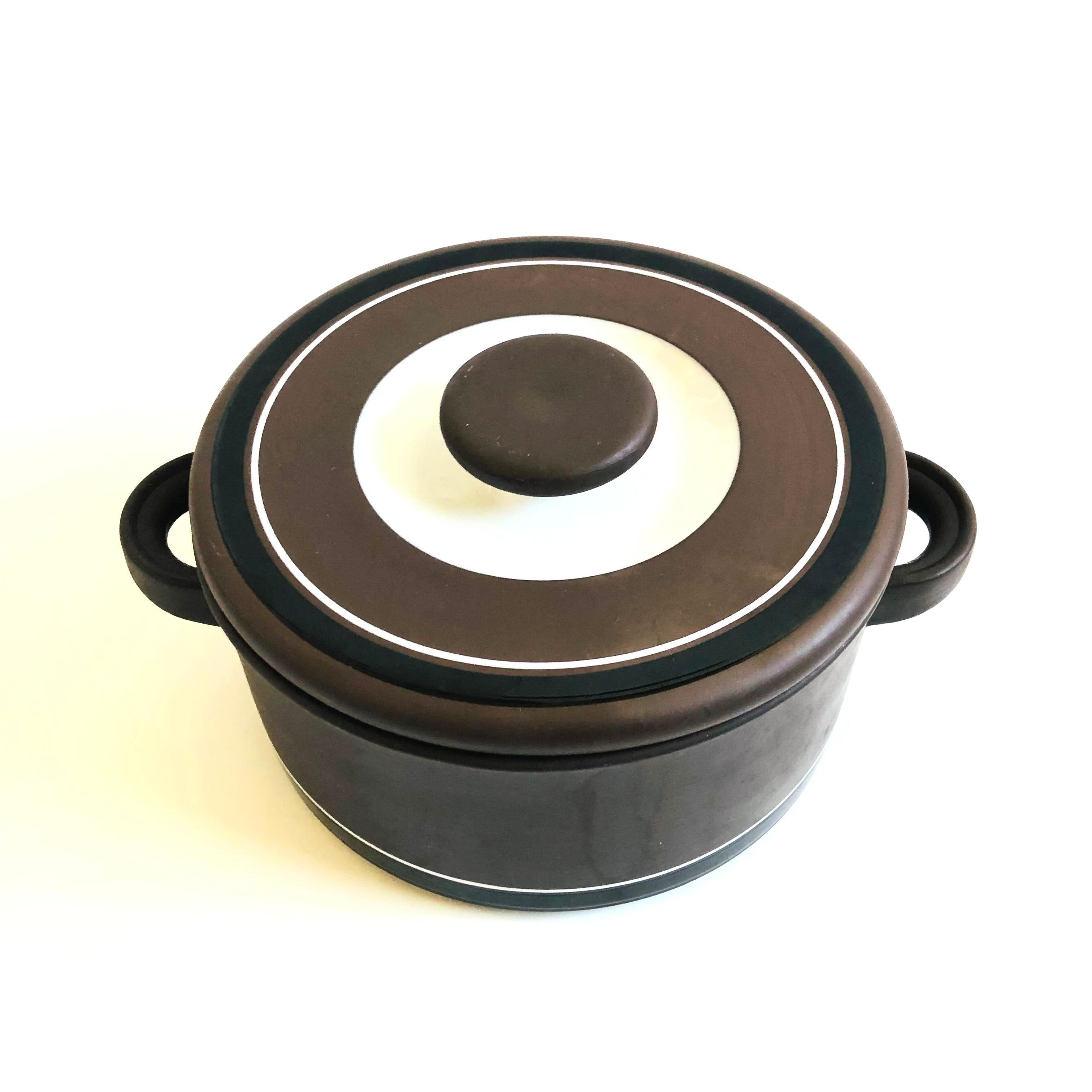 Mid-Century moderno Grande ciotola con coperchio di Hornsea Pottery - Hornsea Contrast in vendita