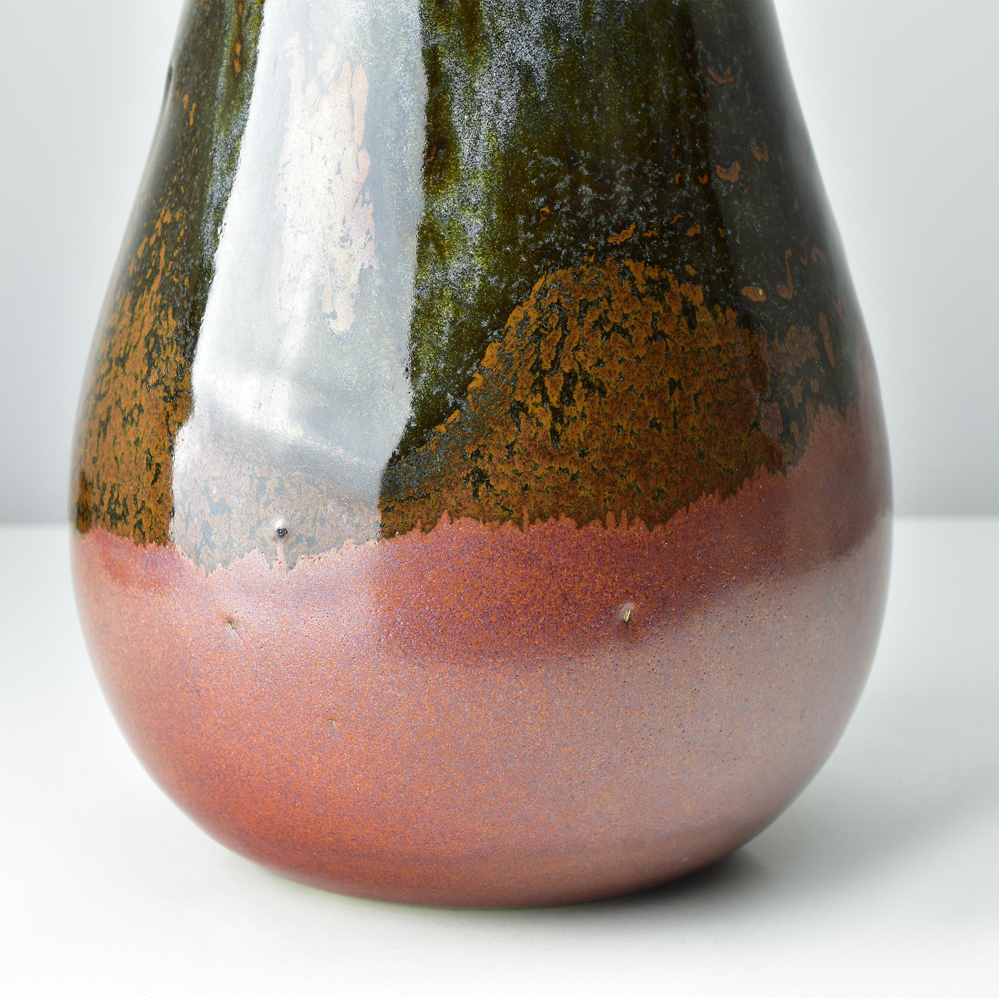 Jarrón grande de Studio Pottery de Horst Kerstan firmado y fechado en 1979 Gres esmaltado Cerámico en venta