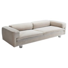 Large Howard Keith ‘Diplomat' Sofa for HK Furniture in Off-White Velvet, 1970s