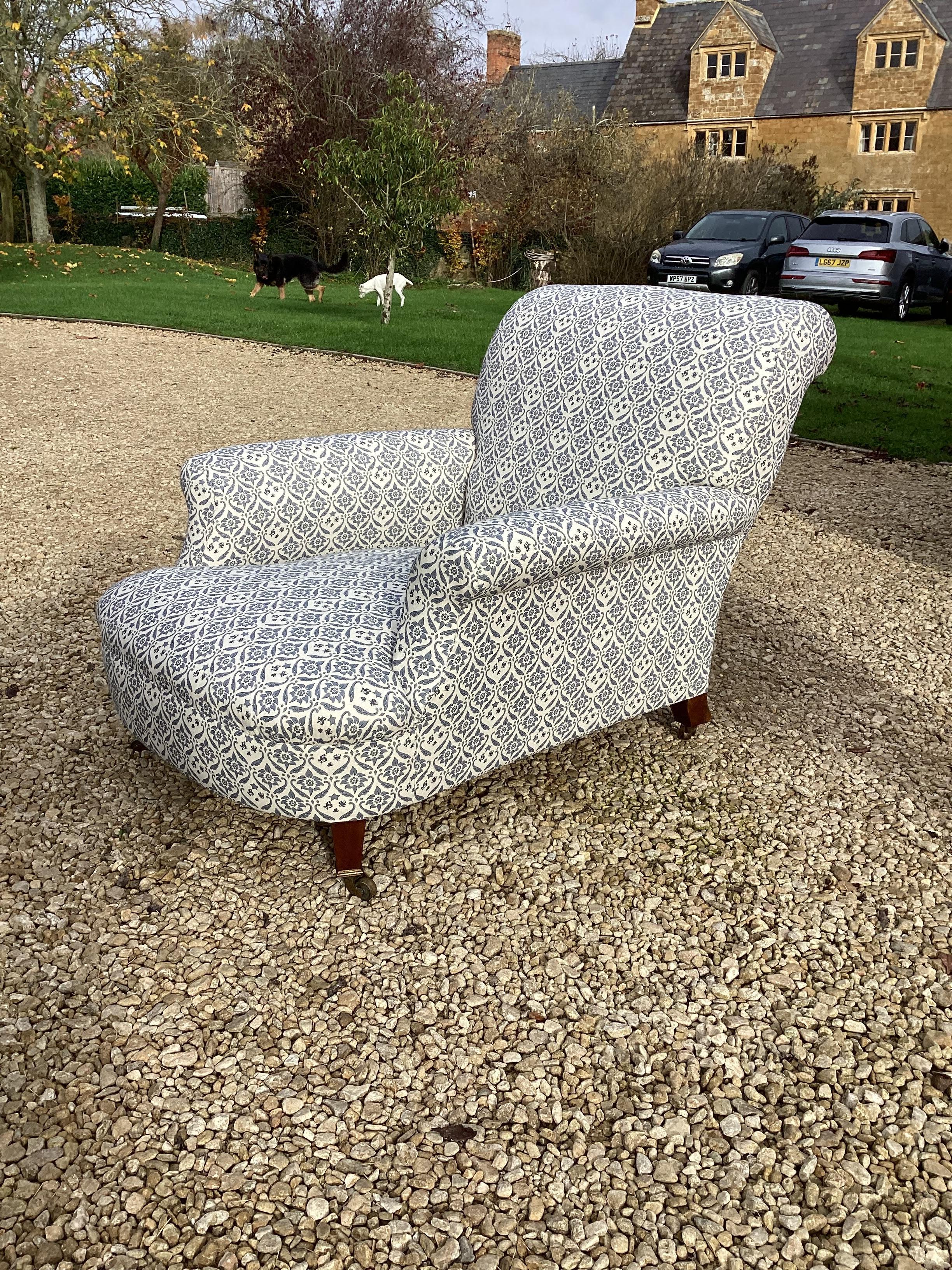 Carved Large Howard & Sons Club Armchair For Sale
