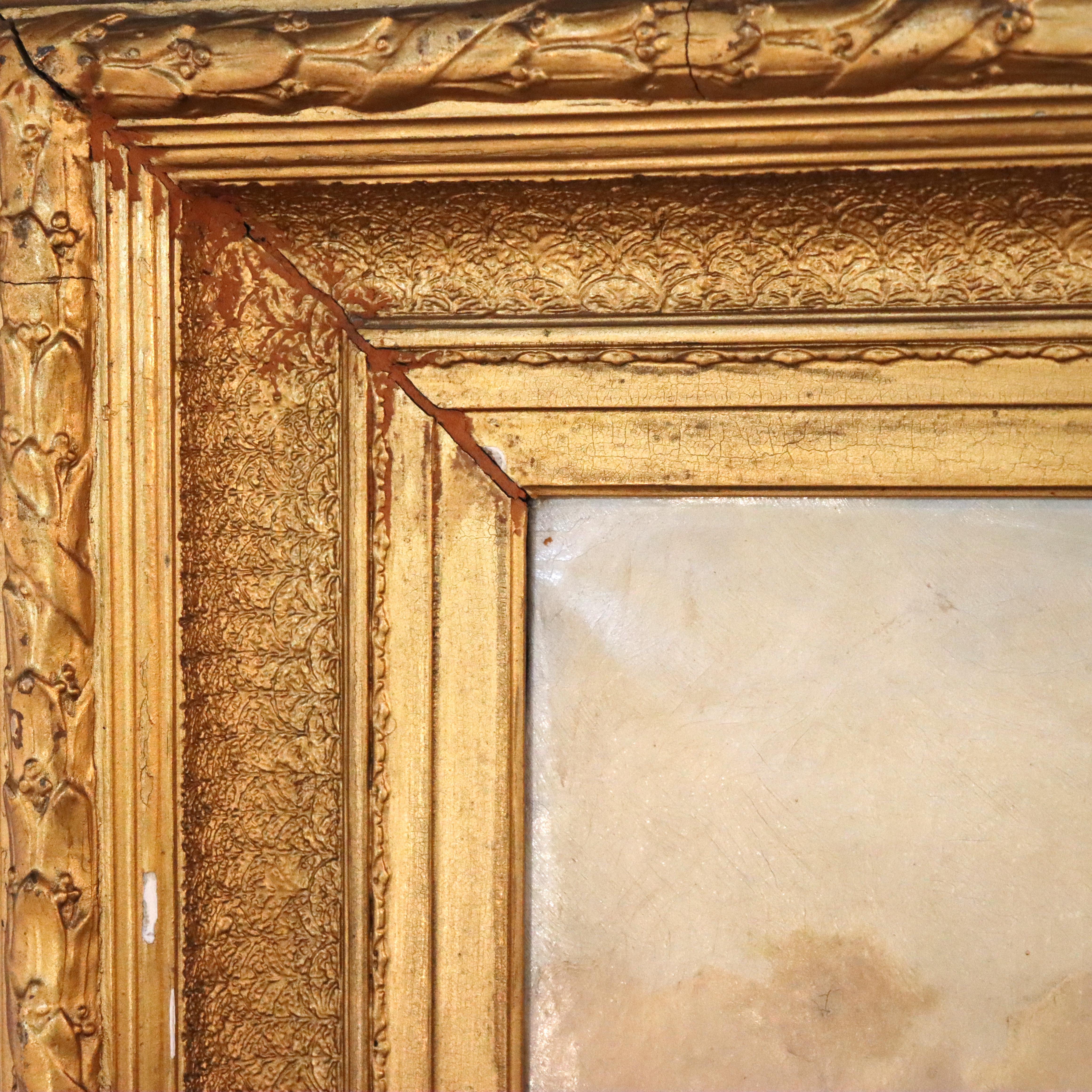 Große Hudson River School Öl auf Leinwand Landschaftsgemälde von Morelst C1890 im Angebot 3