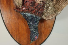 Large Hugo Lonitz Majolica Pheasant Wall Plaque