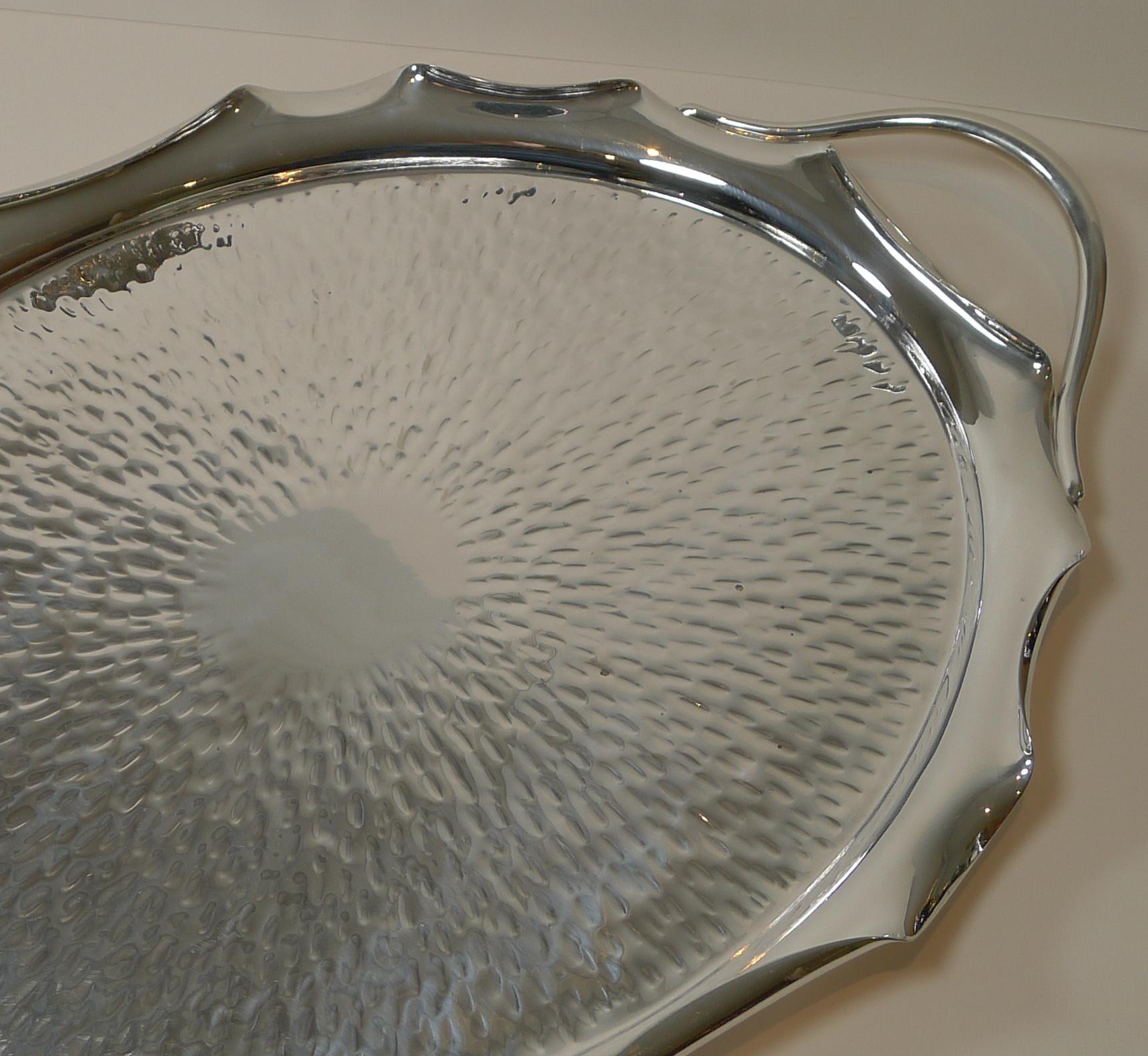 English Large Hukin and Heath Silver Plated Serving Tray, c.1890