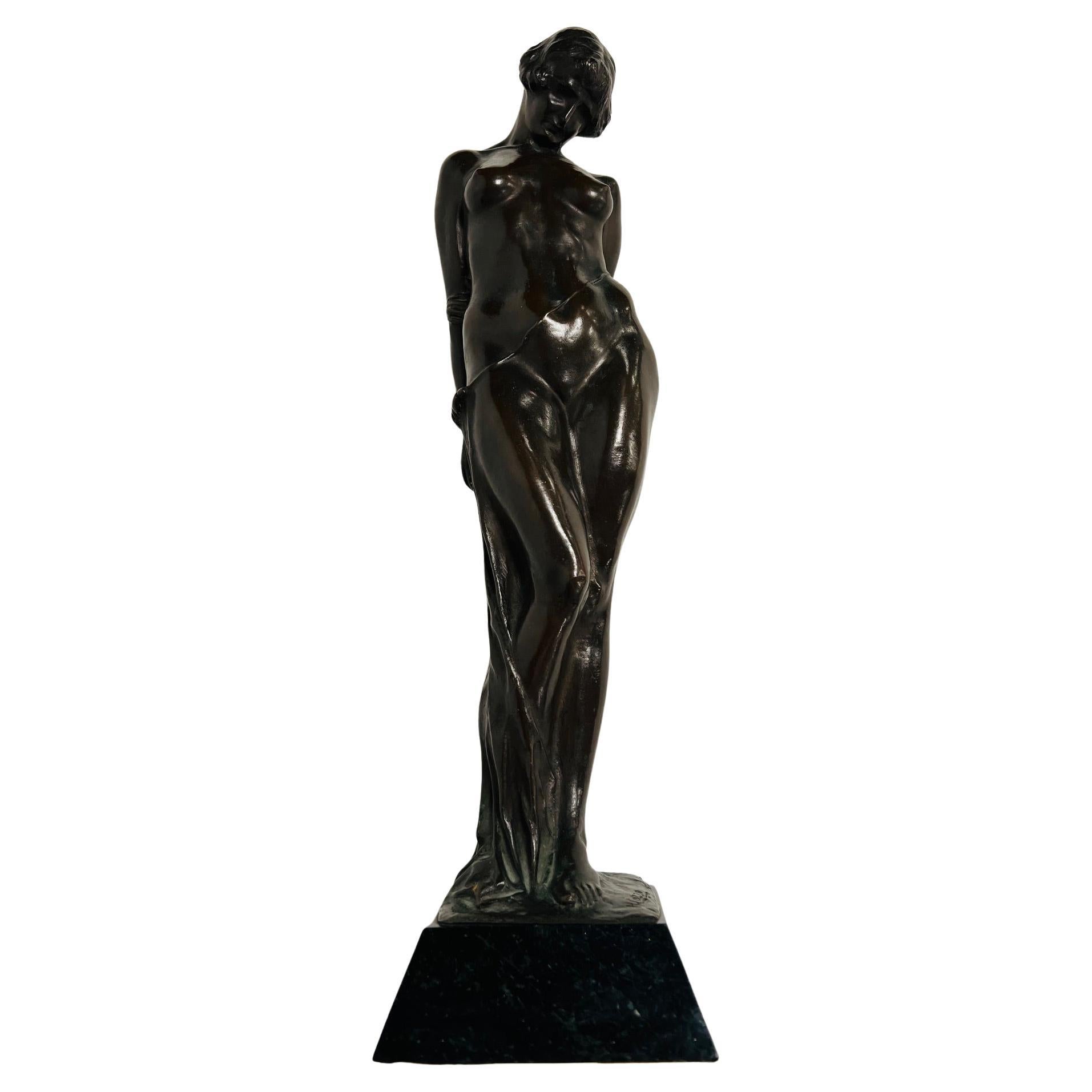 Grande e sexy bronzo di Humberto Cozzo Art Nouveau del 1900 circa