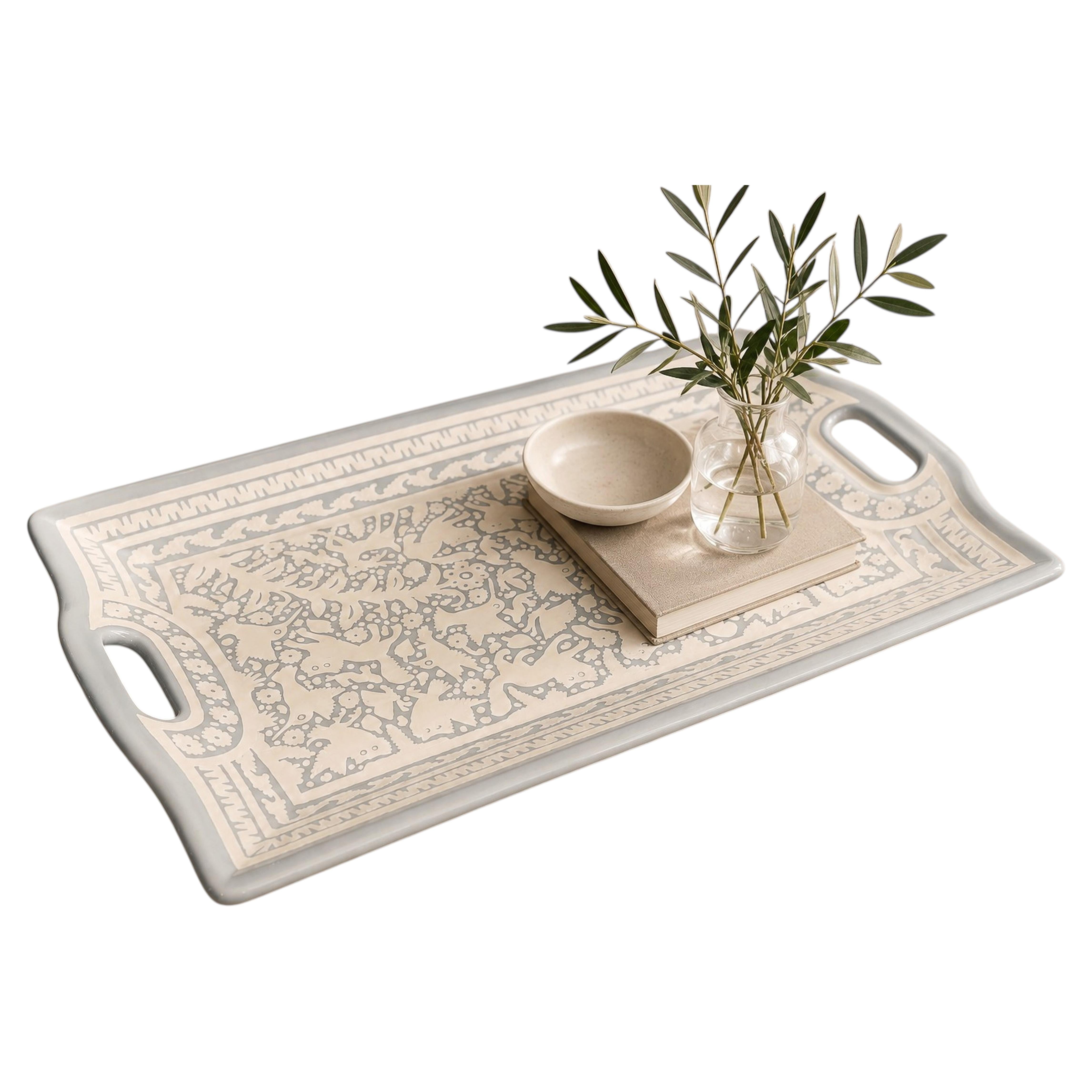 Large "Hummingbird" Decorative Tray, Lacquered Wood, Ensamble Artesano, 2024