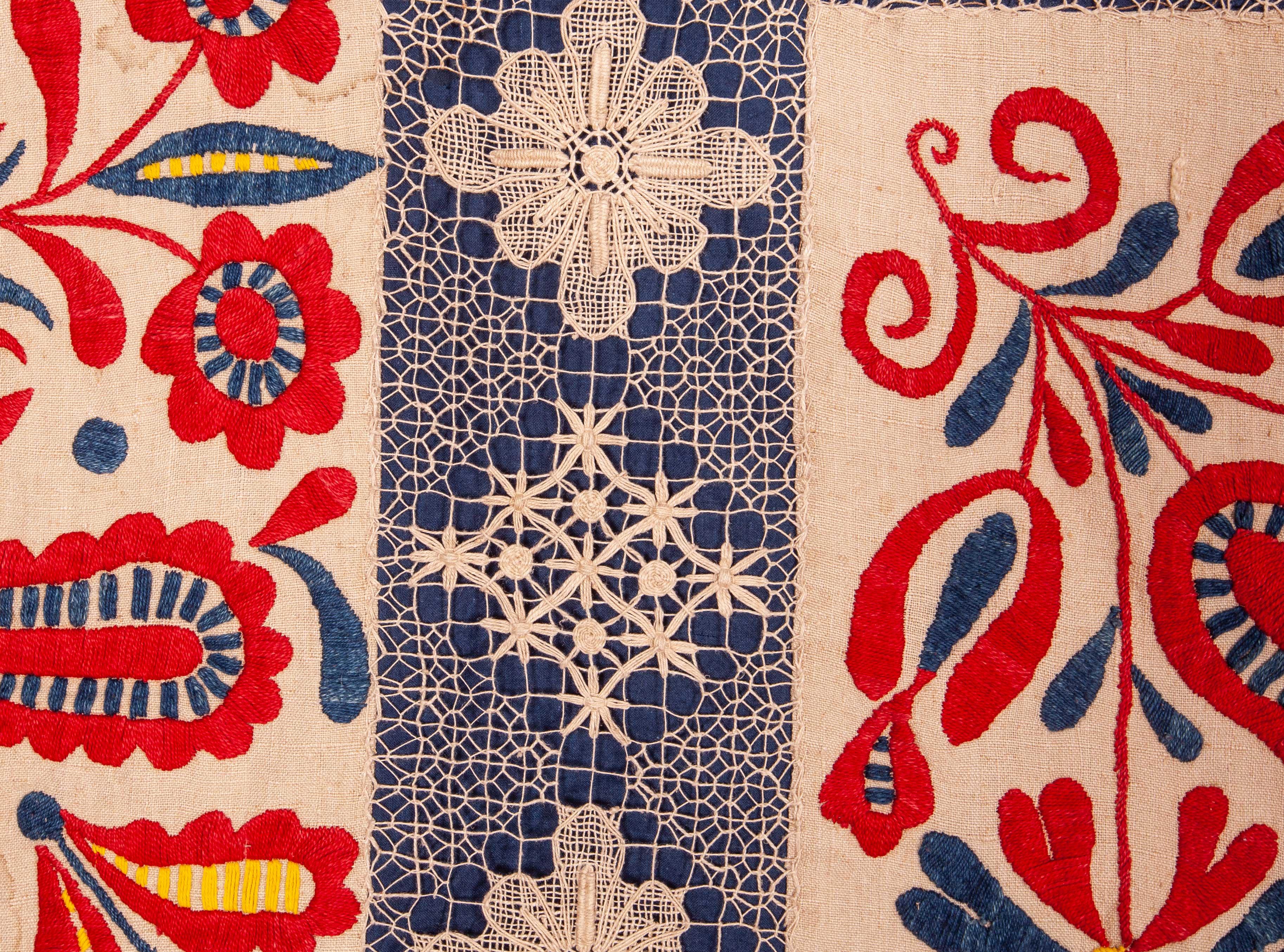 Embroidered Large Hungarian Embroidery, Late 19th / Early 20th Century For Sale