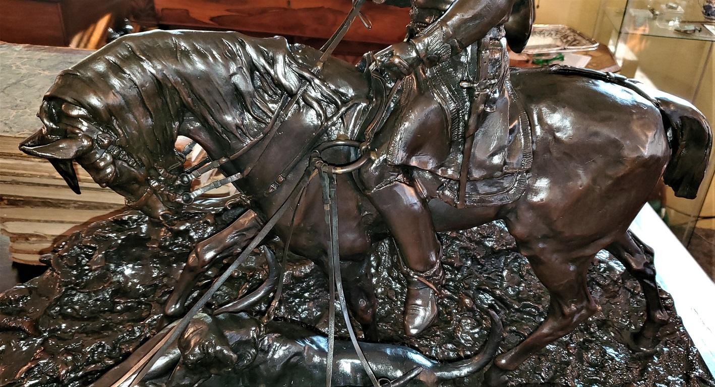 Napoleon III Large Huntsman with His Hounds Bronze Sculpture by PJ Mene, 1869 For Sale