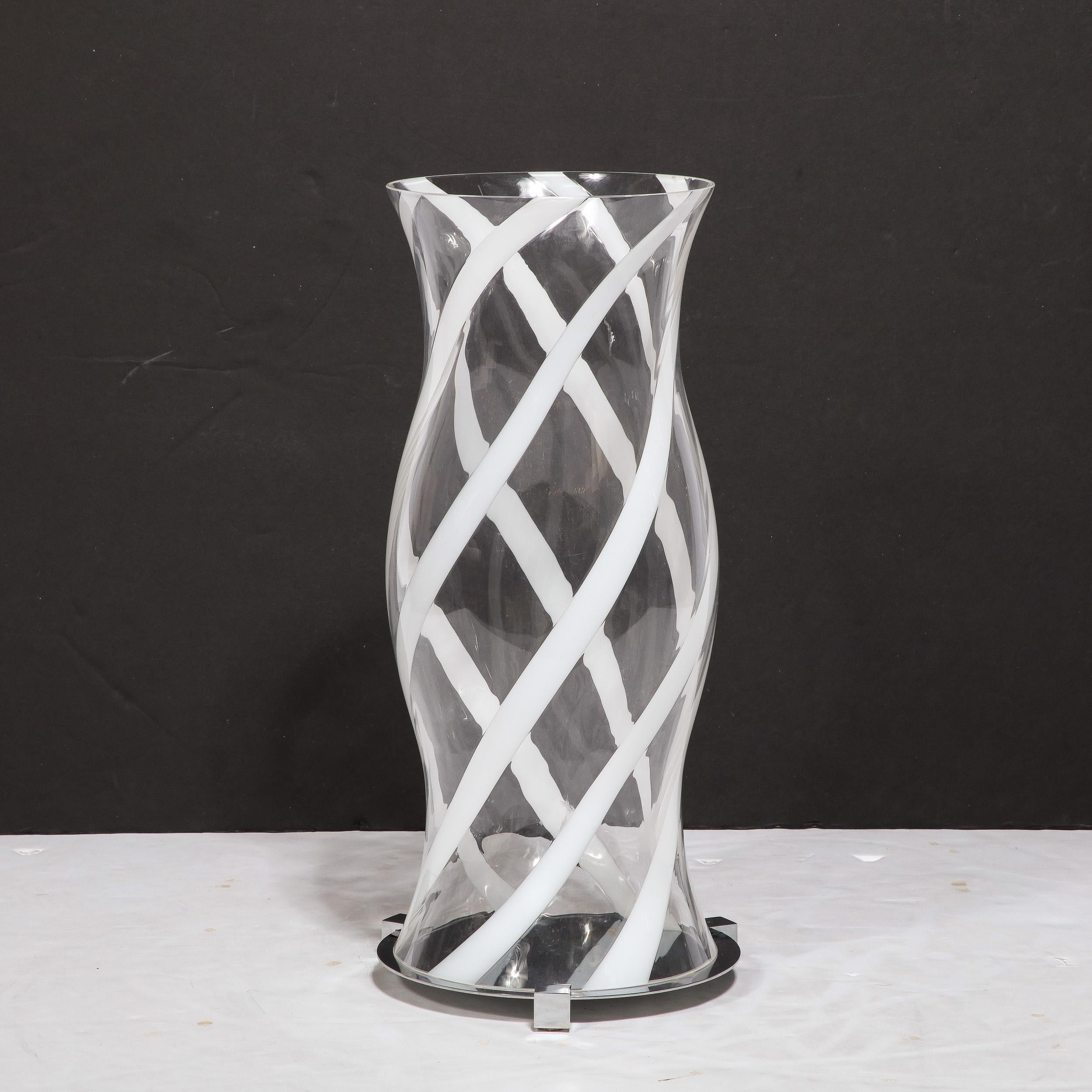 Large Hurricane Candle Holders in Hand Blown Murano Transluscent Glass 4