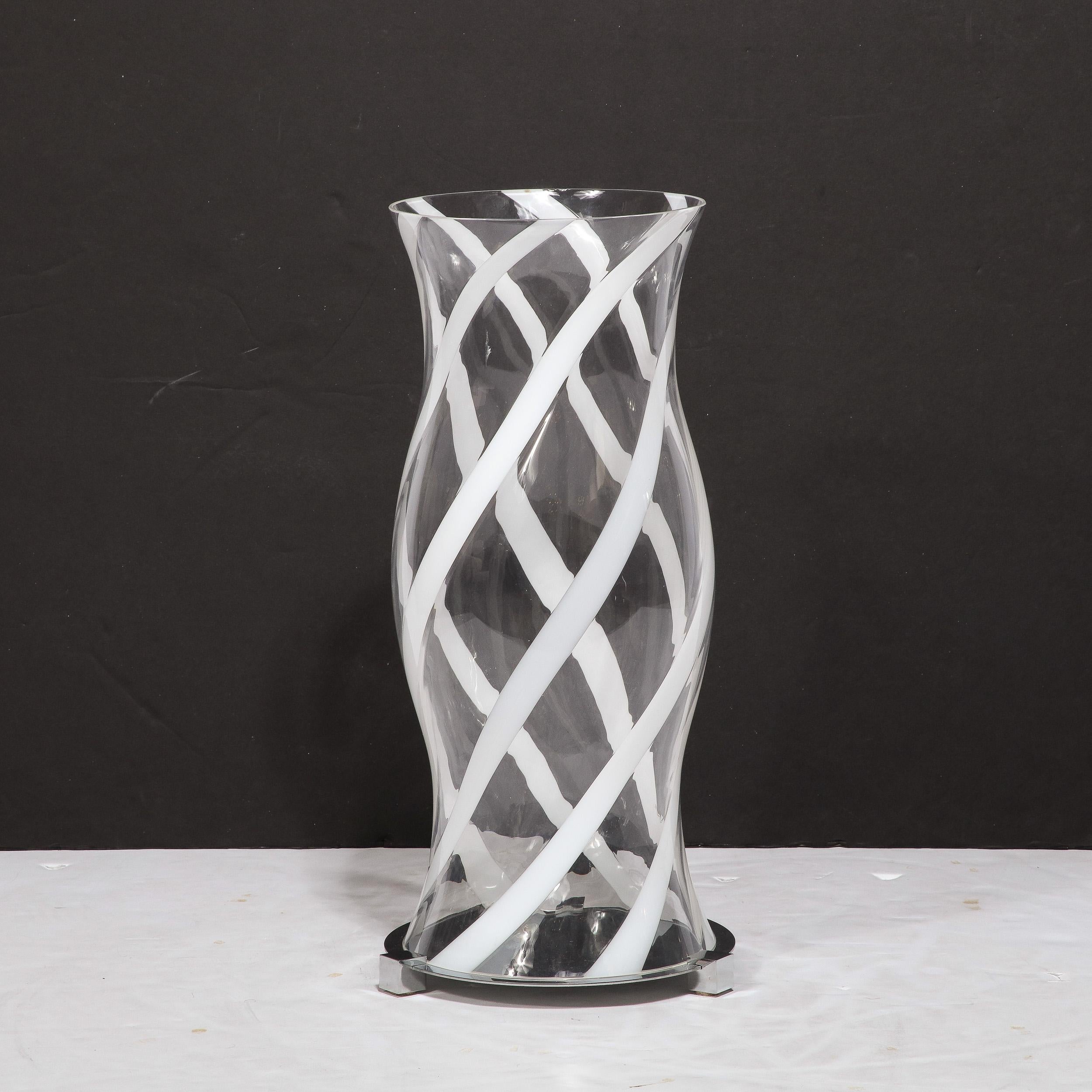 Large Hurricane Candle Holders in Hand Blown Murano Transluscent Glass 5