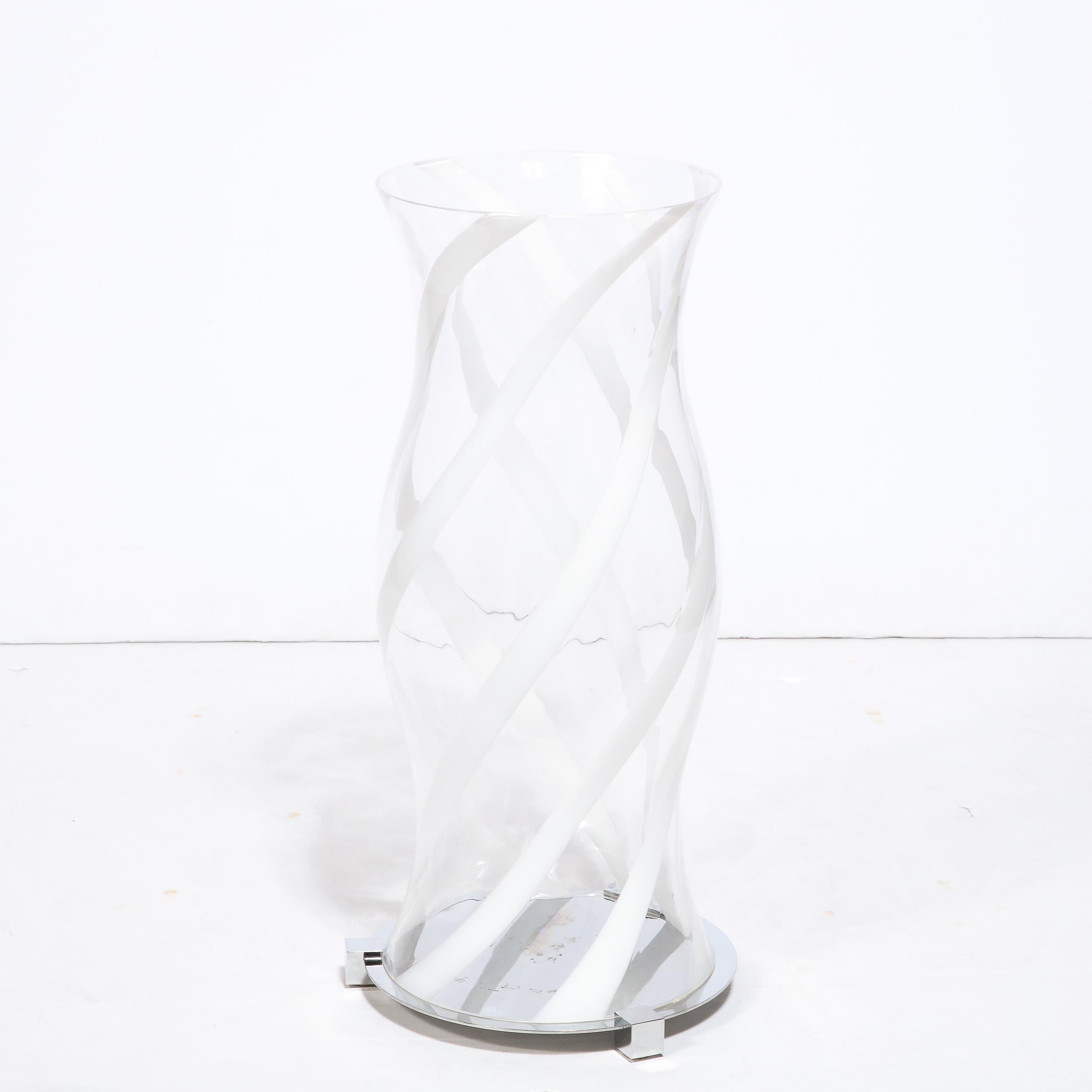 Large Hurricane Candle Holders in Hand Blown Murano Transluscent Glass 1