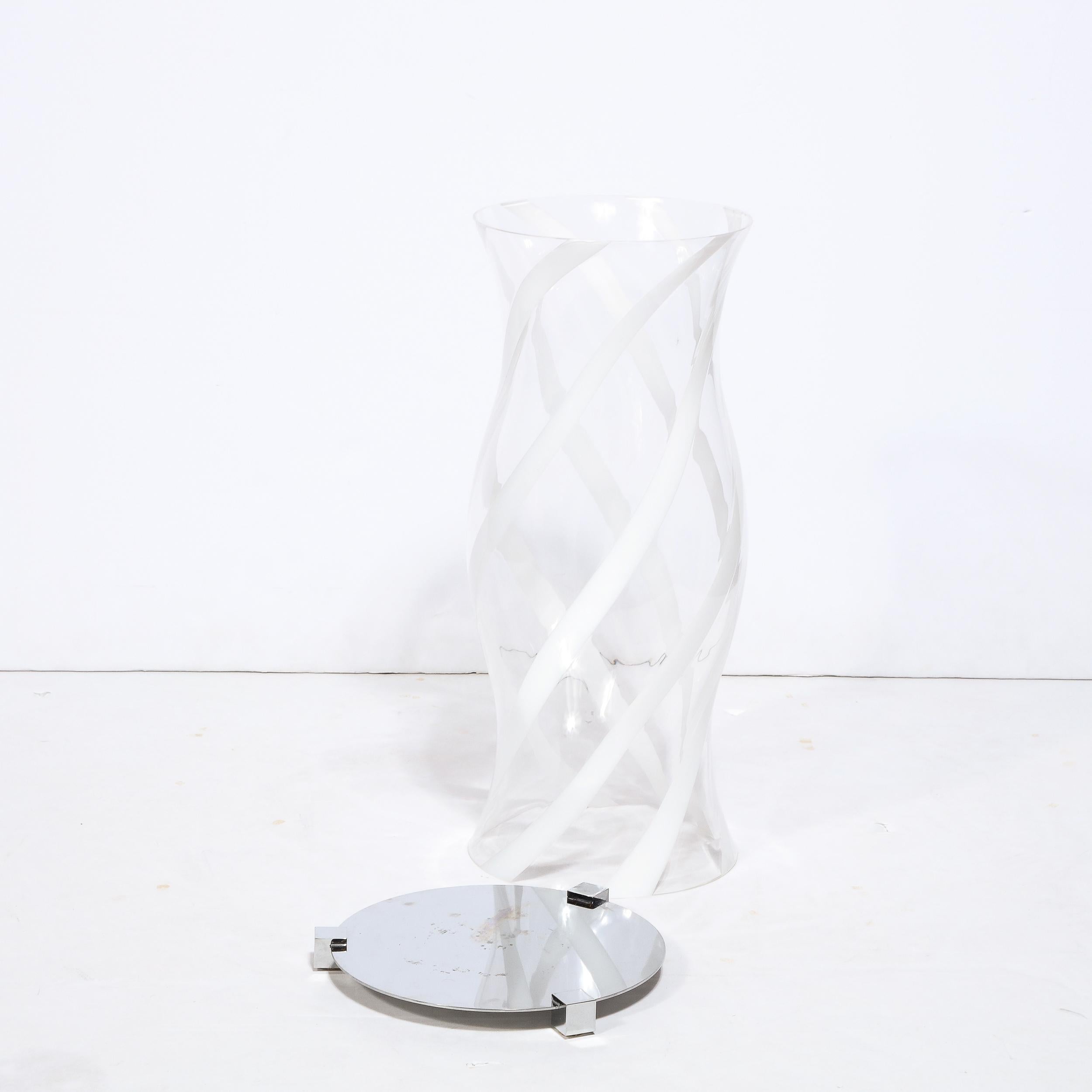 Large Hurricane Candle Holders in Hand Blown Murano Transluscent Glass 2