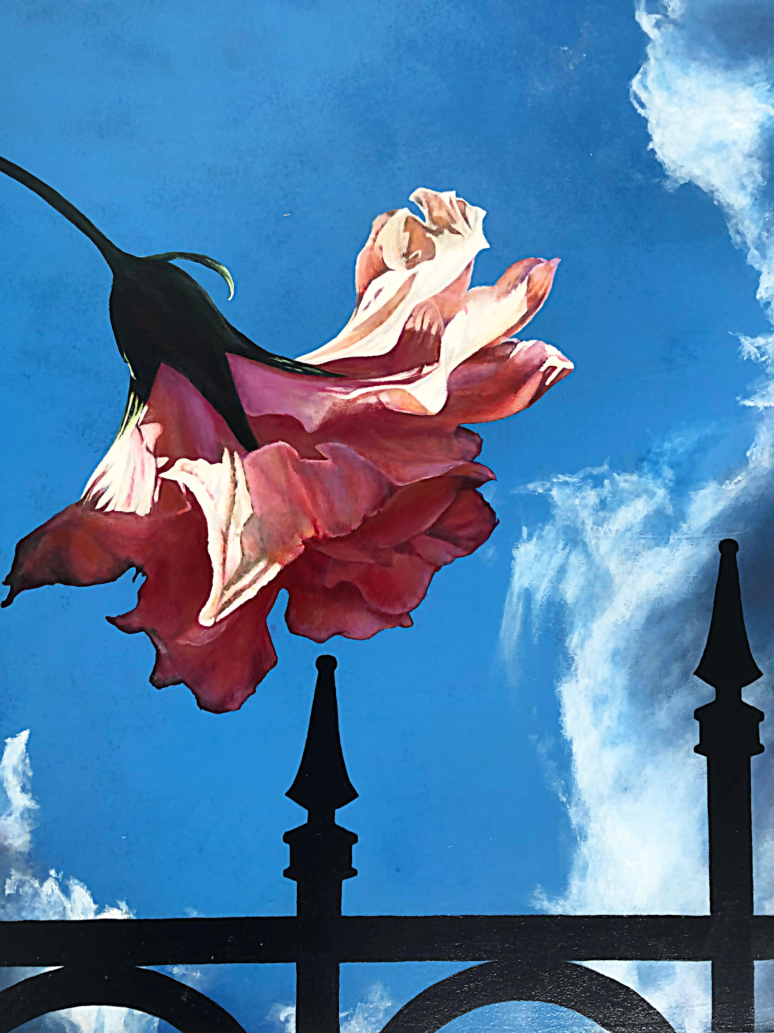 Large Hyperrealist flower painting by Teresa Frazee, 
