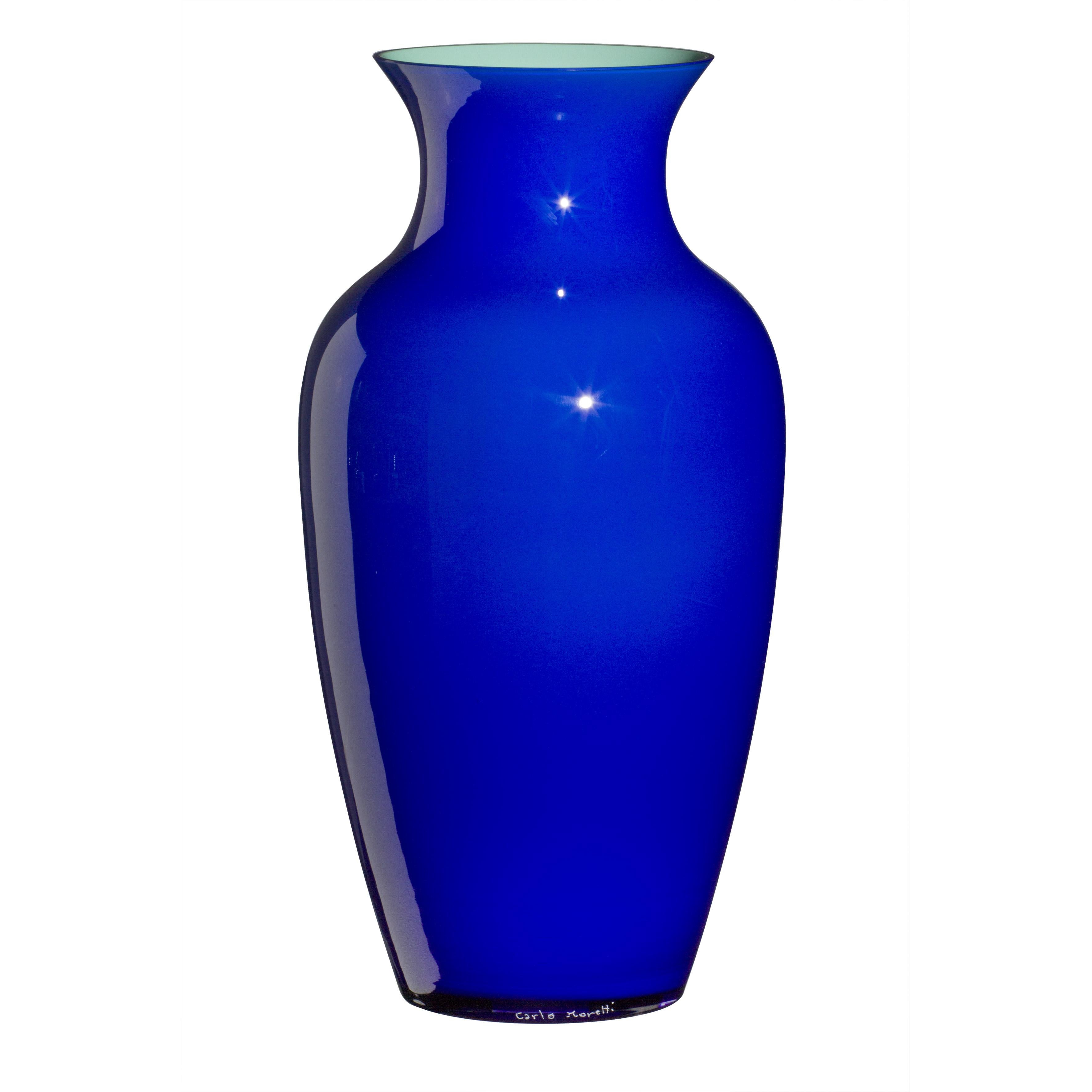 Grand vase I Cinesi bleu cobalt par Carlo Moretti