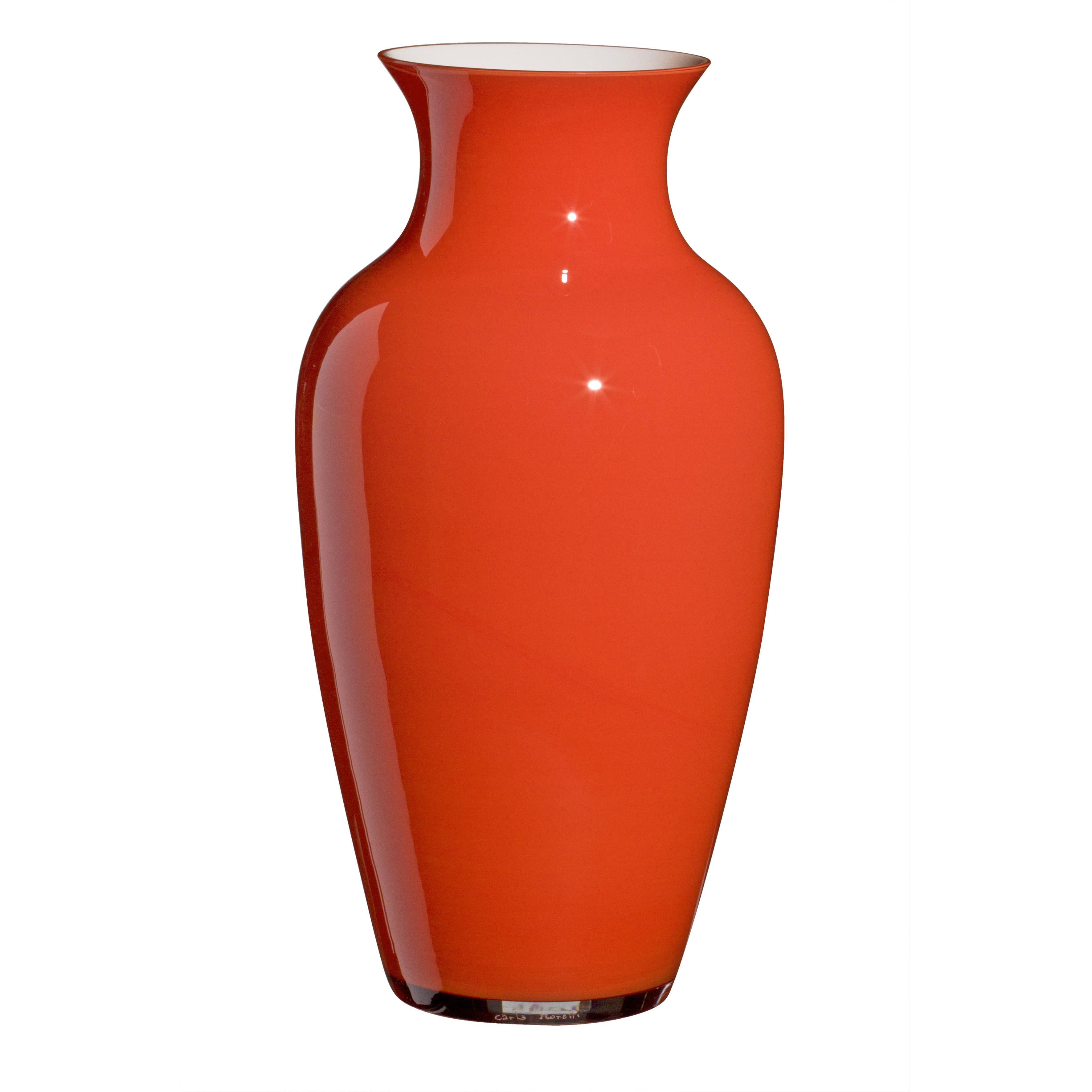 Große I Cinesi-Vase in Orange von Carlo Moretti im Angebot