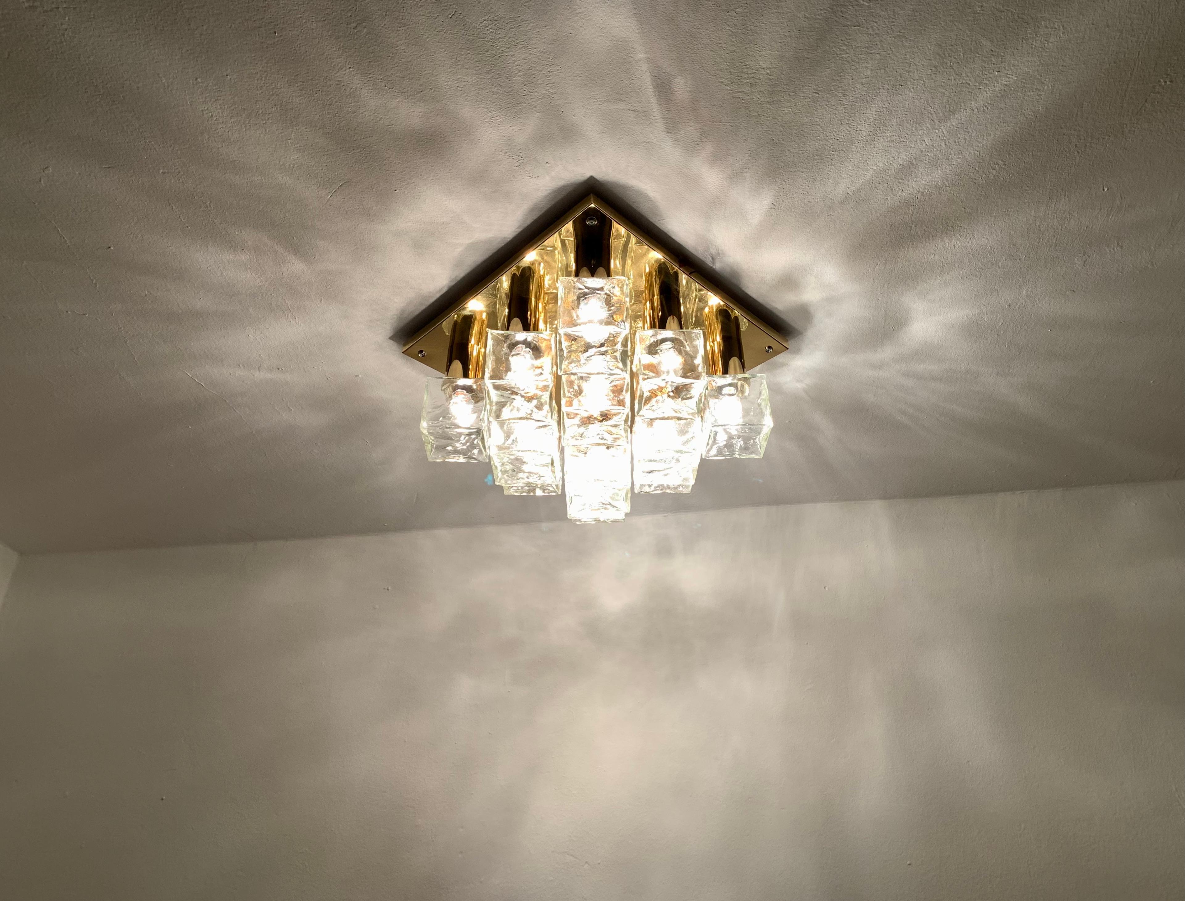 Large Ice Cube Flush Light by J.T. Kalmar For Sale 3