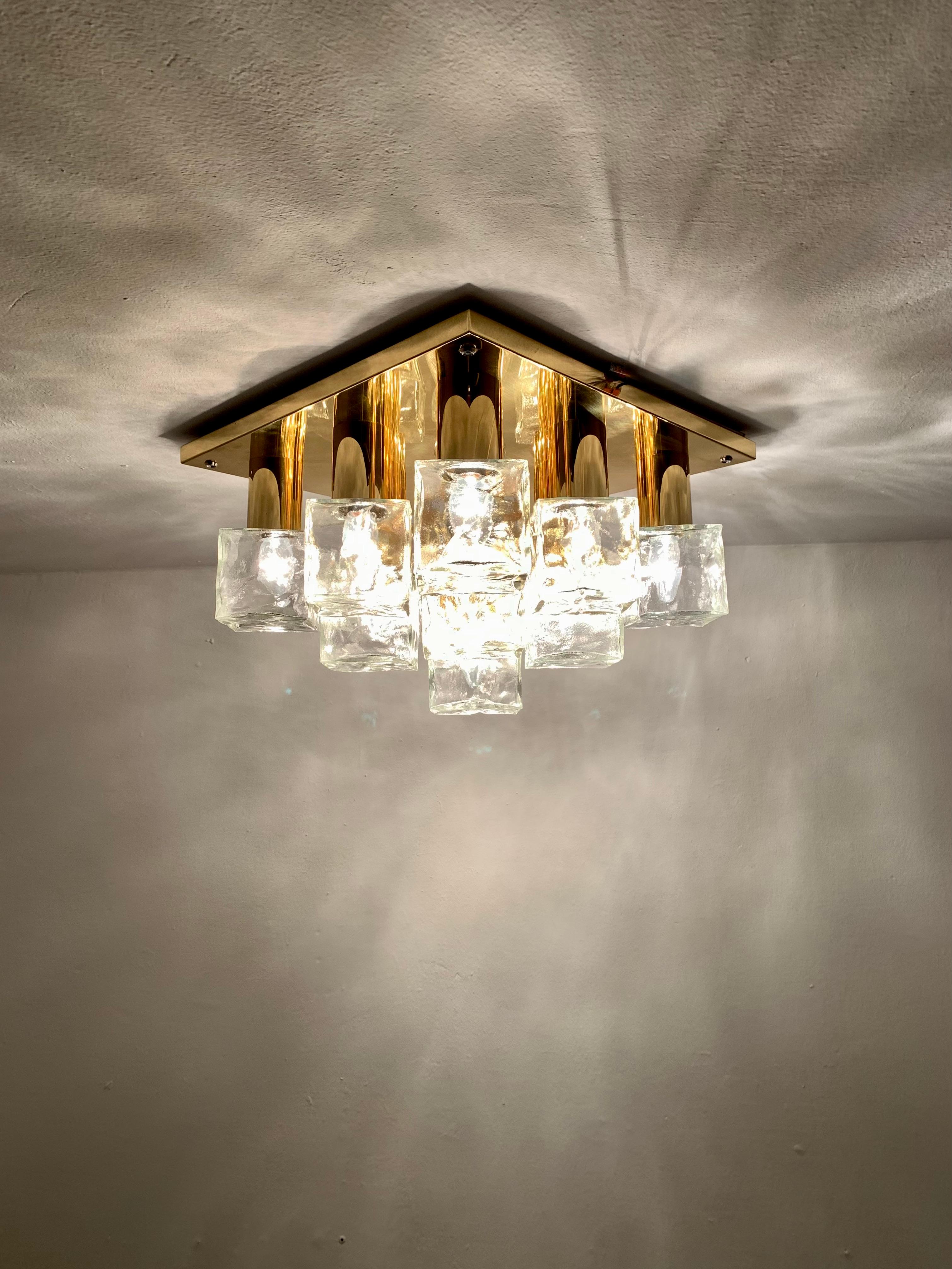 Large Ice Cube Flush Light by J.T. Kalmar For Sale 4