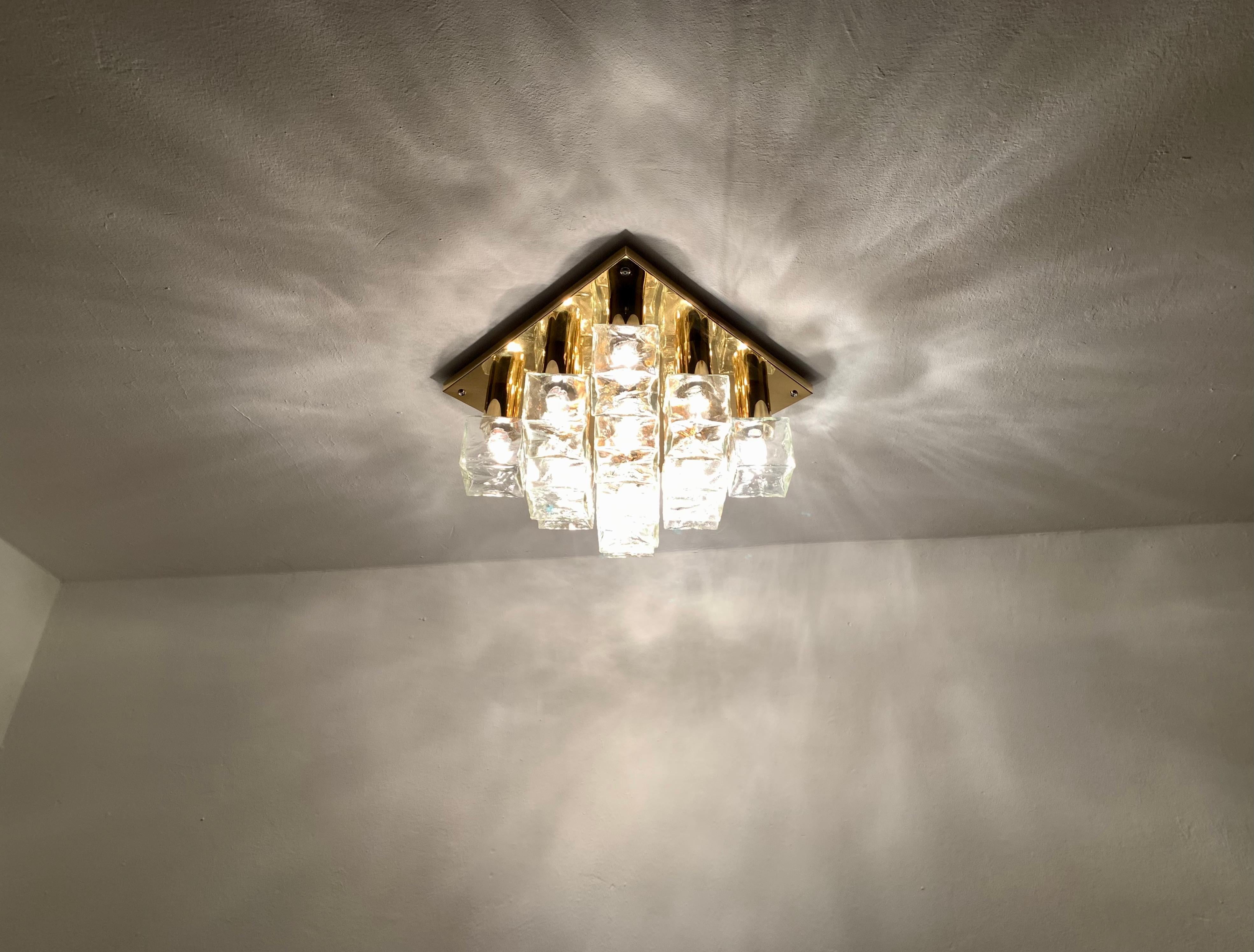 Large Ice Cube Flush Light by J.T. Kalmar For Sale 5